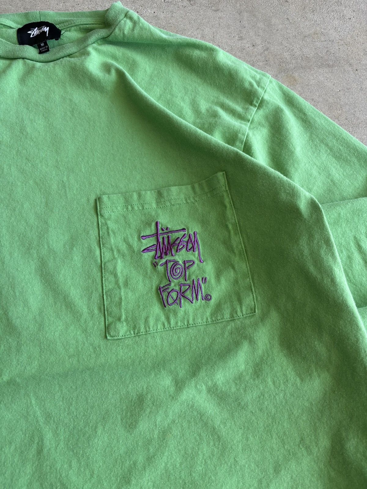 Stussy Y2K Stussy Top For Embroidered Lime Green Longsleeve Size US M / EU 48-50 / 2 - 3 Thumbnail