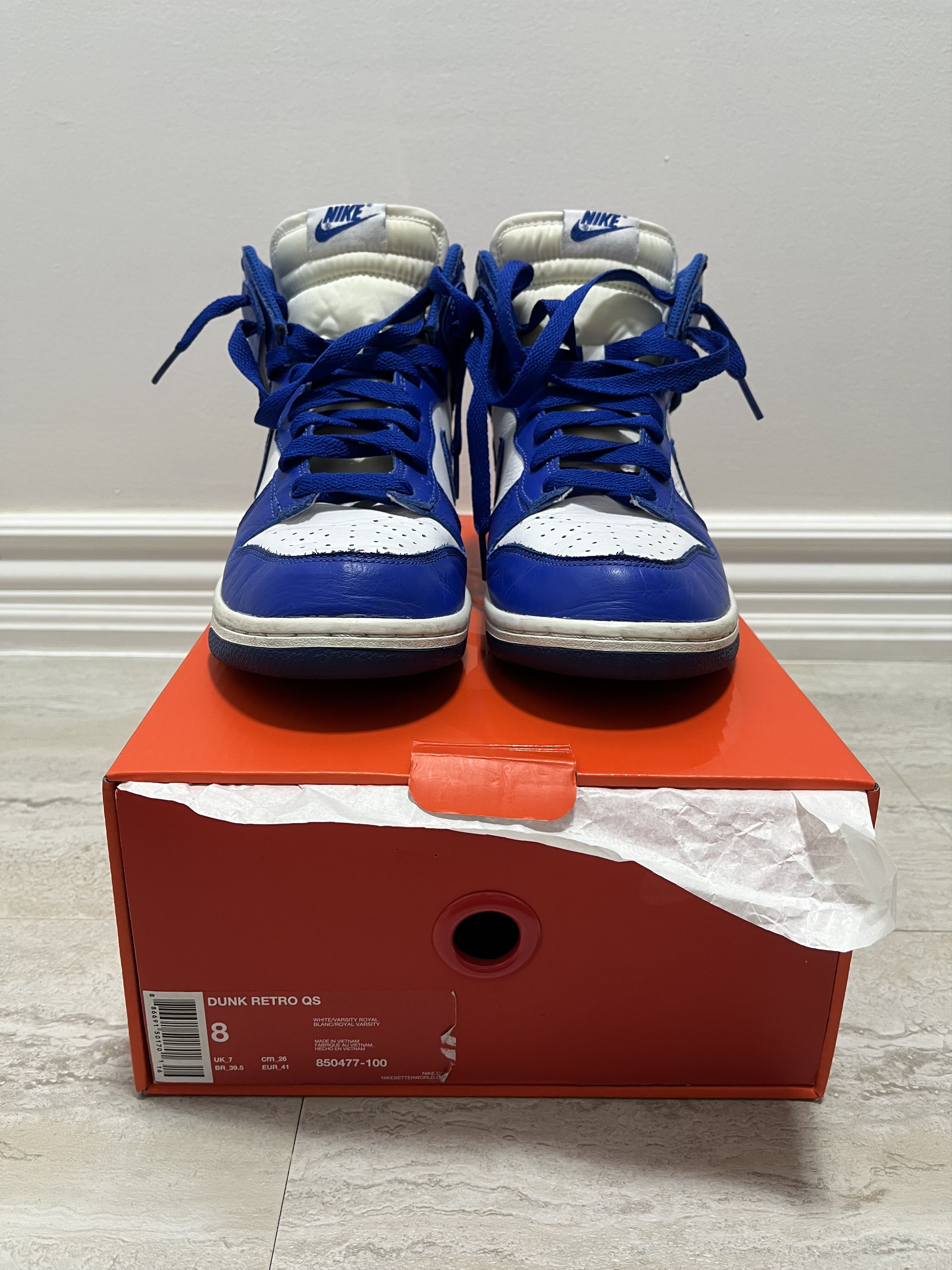 Nike Nike Dunk High 'Kentucky' (2016) Size US 8 / EU 41 - 2 Thumbnail