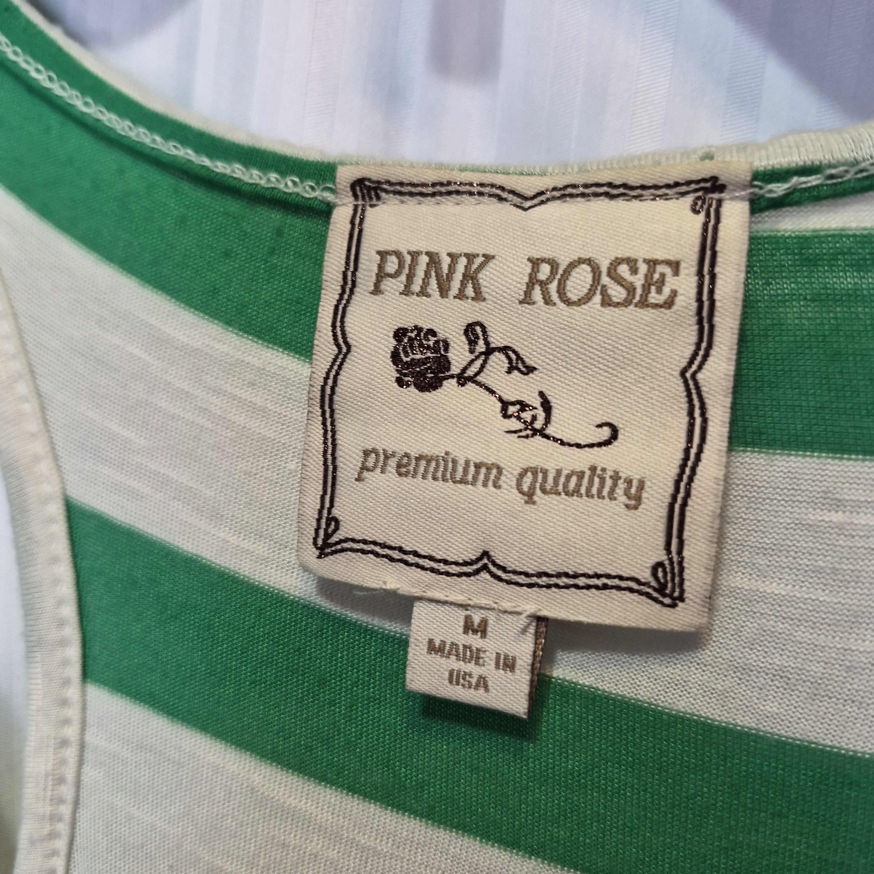 Other Pink Rose Med Green and White Striped Racerback Tank Size M / US 6-8 / IT 42-44 - 3 Thumbnail