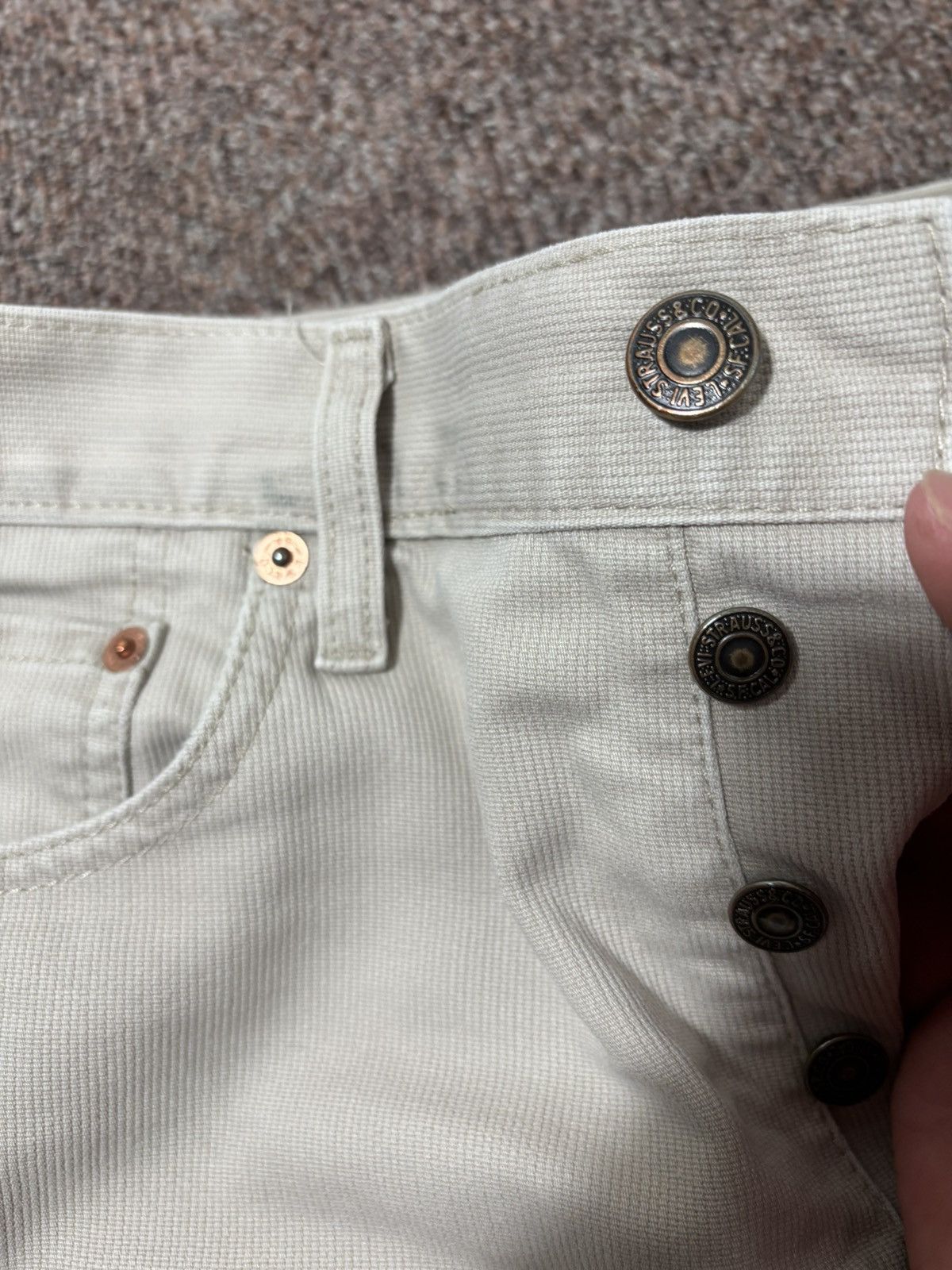 Levi's × Levi's Vintage Clothing × Vintage Vintage 1998 Levi’s 517 02 Beige Denim Pants Jeans Size US 32 / EU 48 - 4 Thumbnail