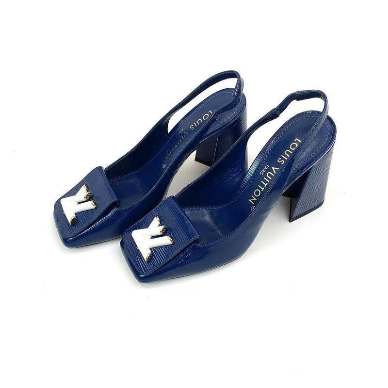 Louis Vuitton Louis Vuitton Blue Logo High Heels for Women -2505 Size US 6 / IT 36 - 1 Thumbnail