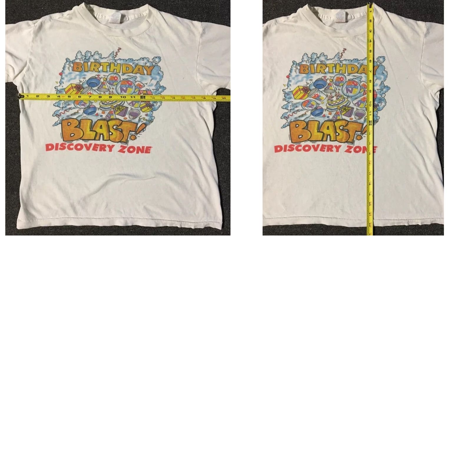Vintage VINTAGE Discovery Zone Birthday Shirt XS White 90s 80s Distressed Grunge Cartoon Funny Single Stitch Men T-Shirt Short Sleeve Size XS - Adults Mens Size US XS / EU 42 / 0 - 10 Thumbnail