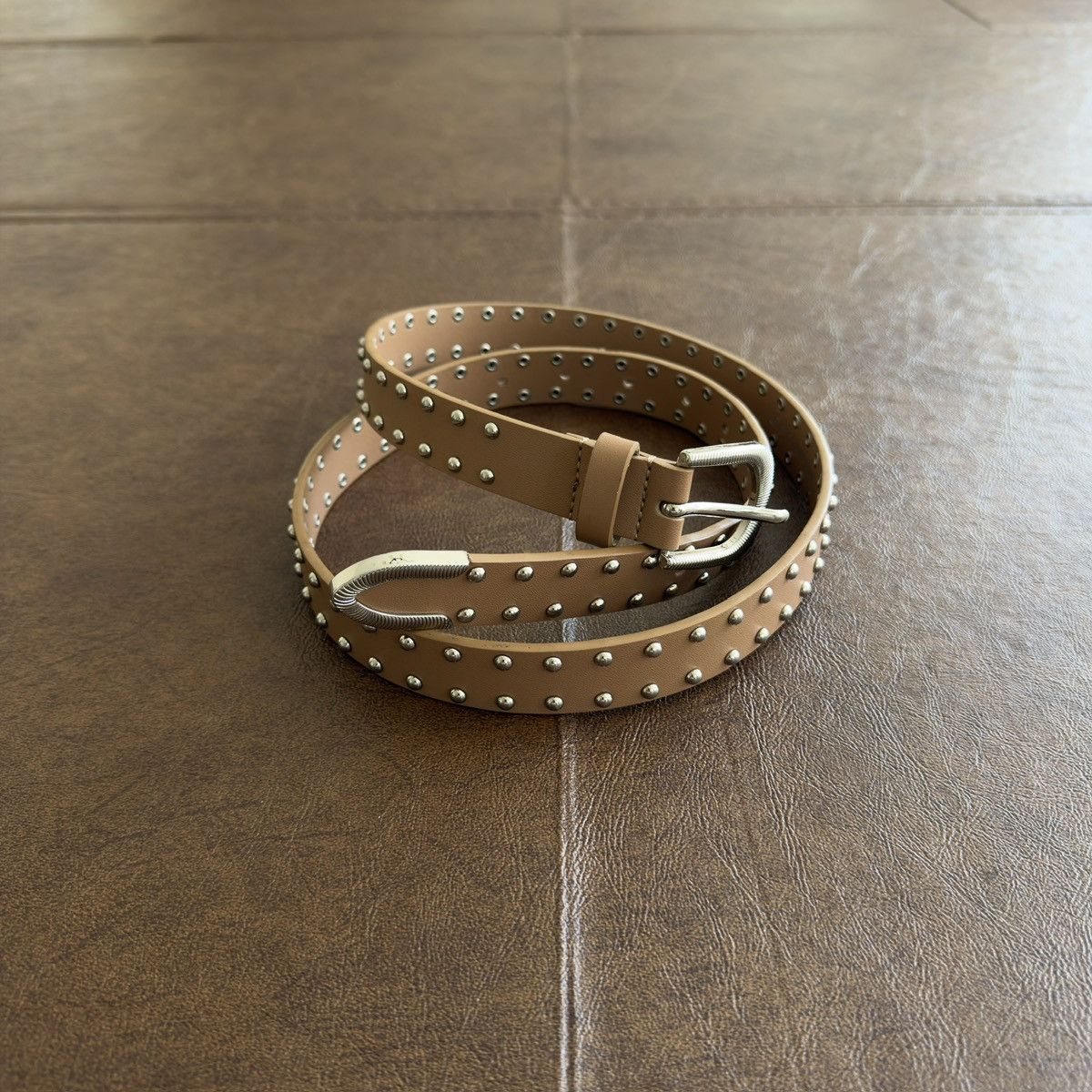 semanticdesign Studded Western Leather Belt Size 32 - 1 Thumbnail