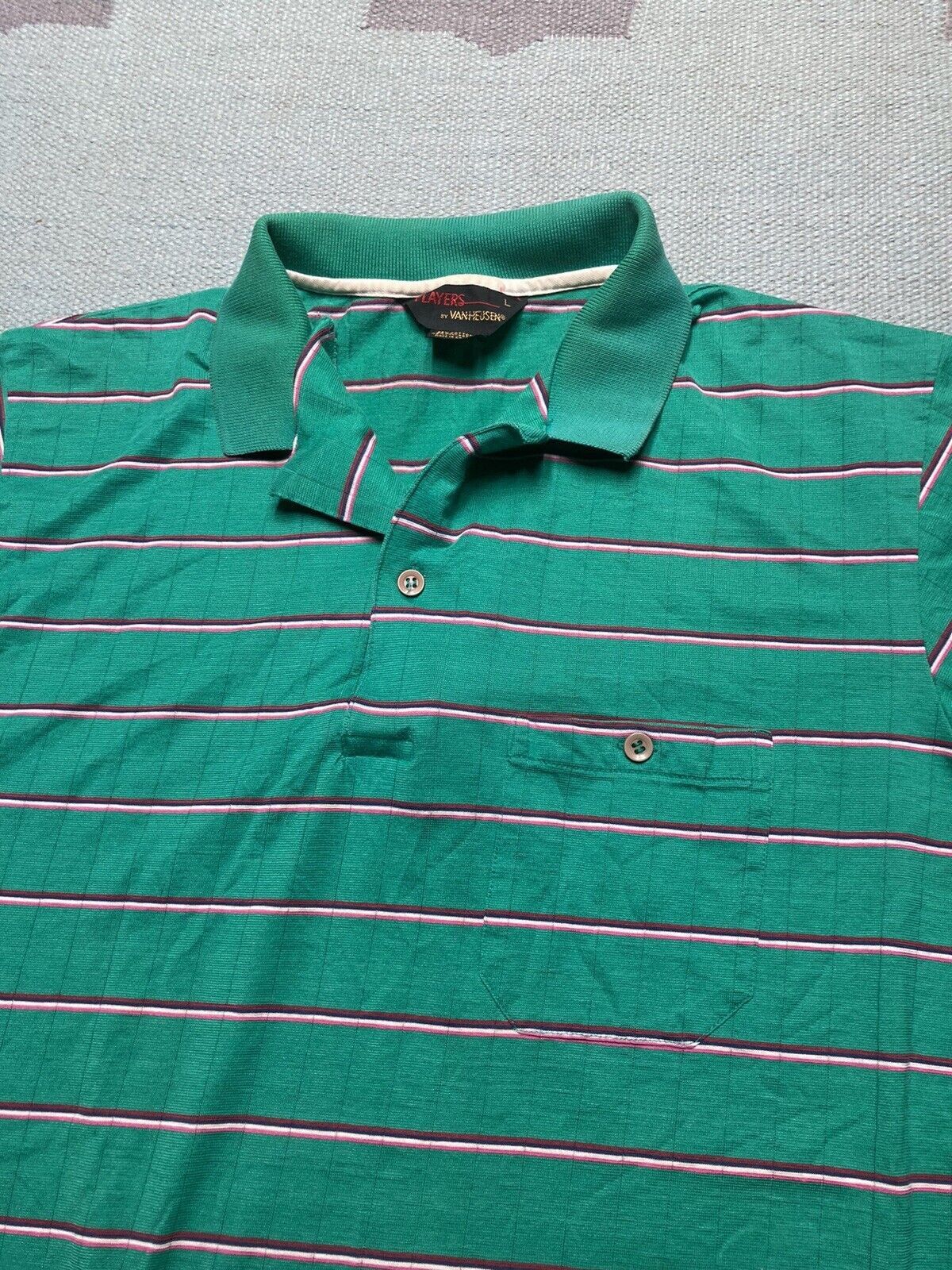 Vintage 70s polo shirt van heusen players striped soft ribbed large Size US L / EU 52-54 / 3 - 2 Thumbnail