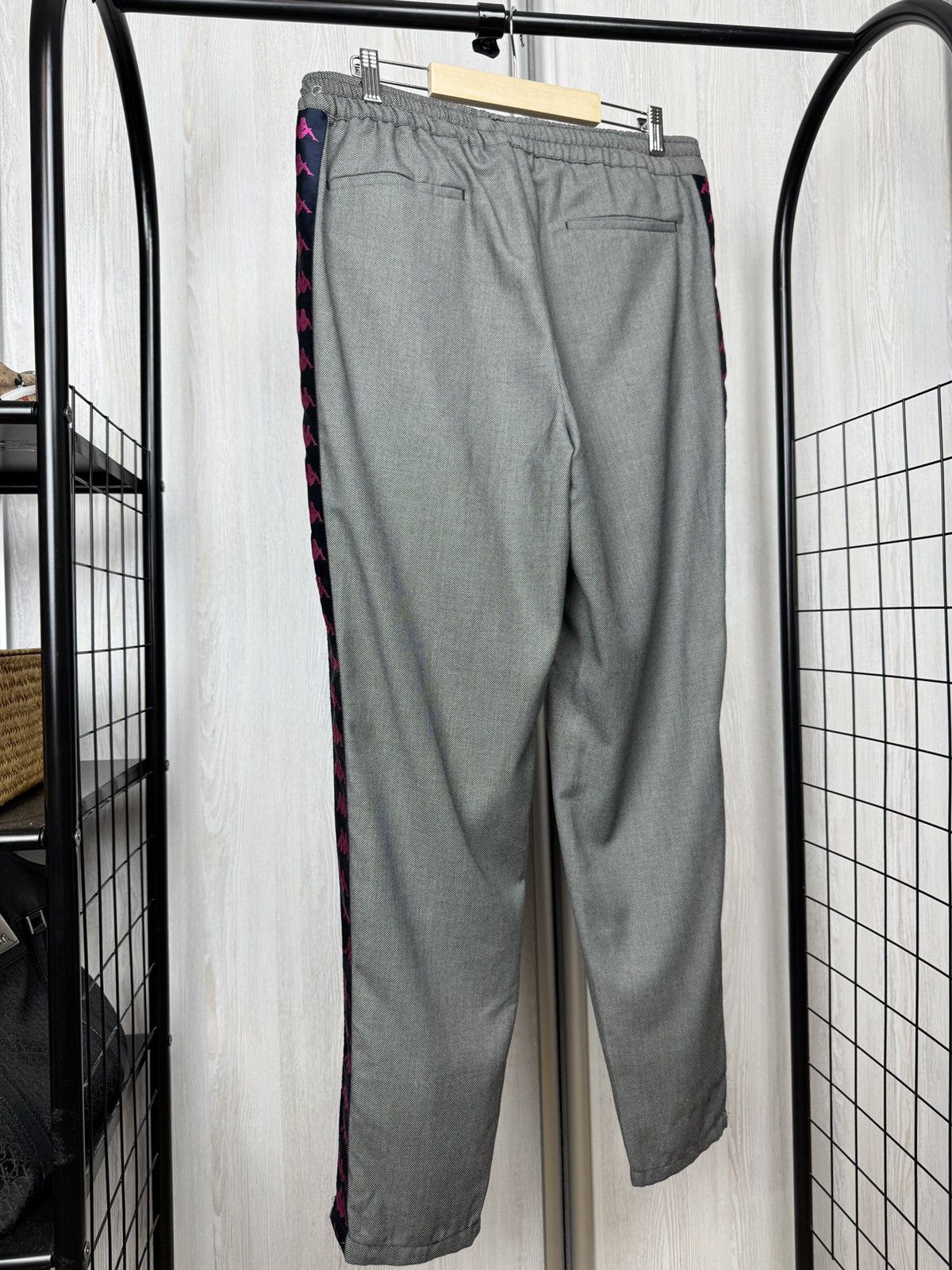 Kappa Kappa x Danilo Paura grey wool Italy striped track pants Size US 34 / EU 50 - 5 Thumbnail