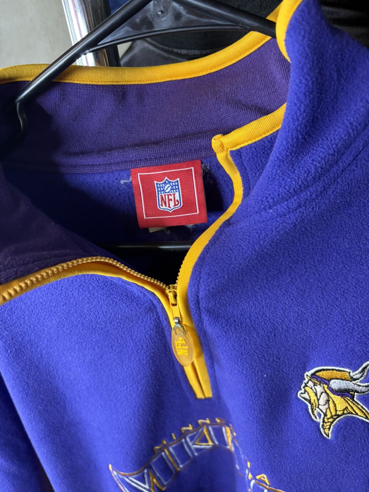 NFL × Vintage Y2K Minnesota Vikings purple and yellow fleece sweatshirt Size US XL / EU 56 / 4 - 5 Thumbnail