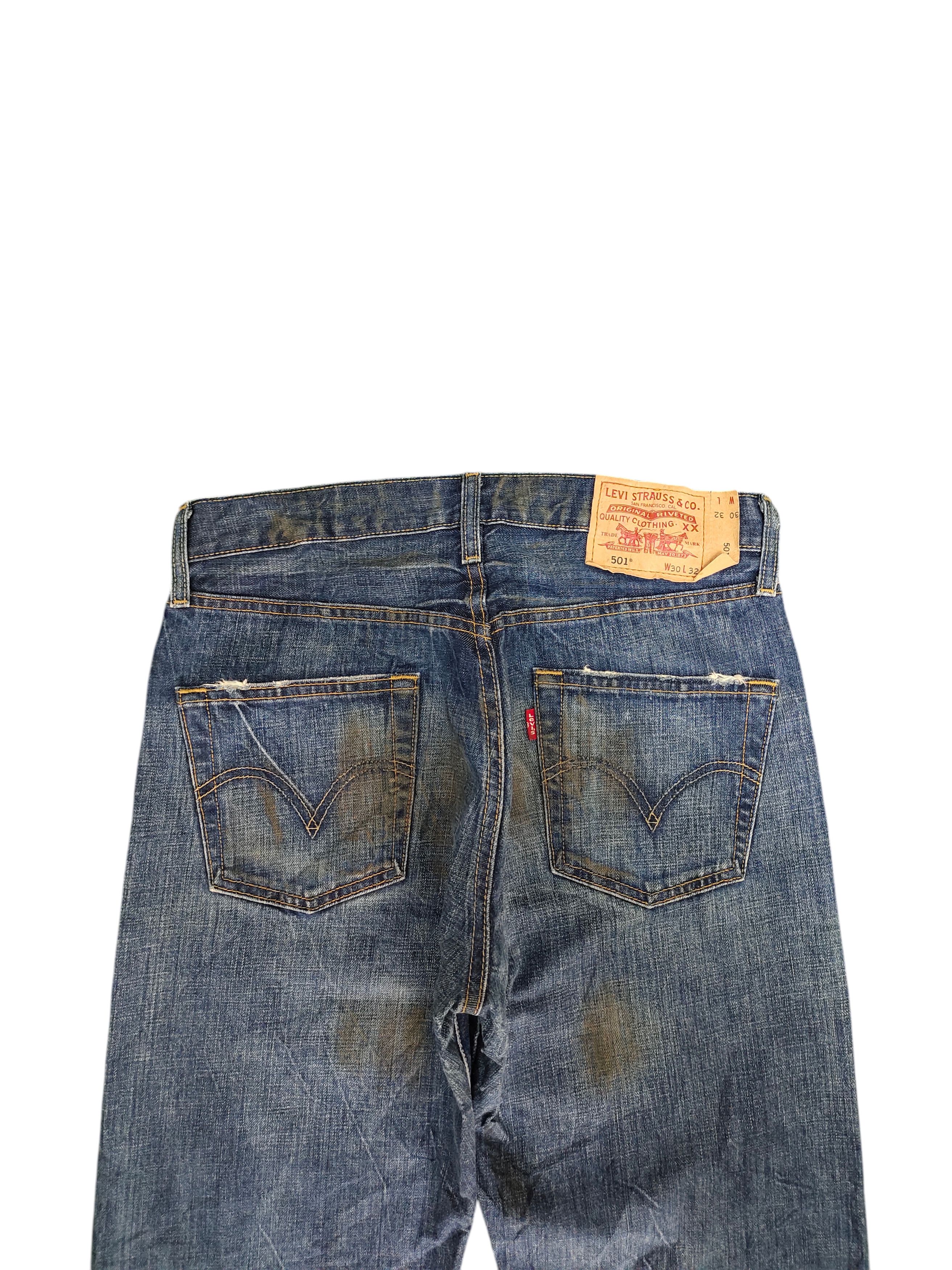 Levi's Vintage Levis 501 Clawmark Distress Faded Dirt Jeans Size US 30 / EU 46 - 9 Thumbnail