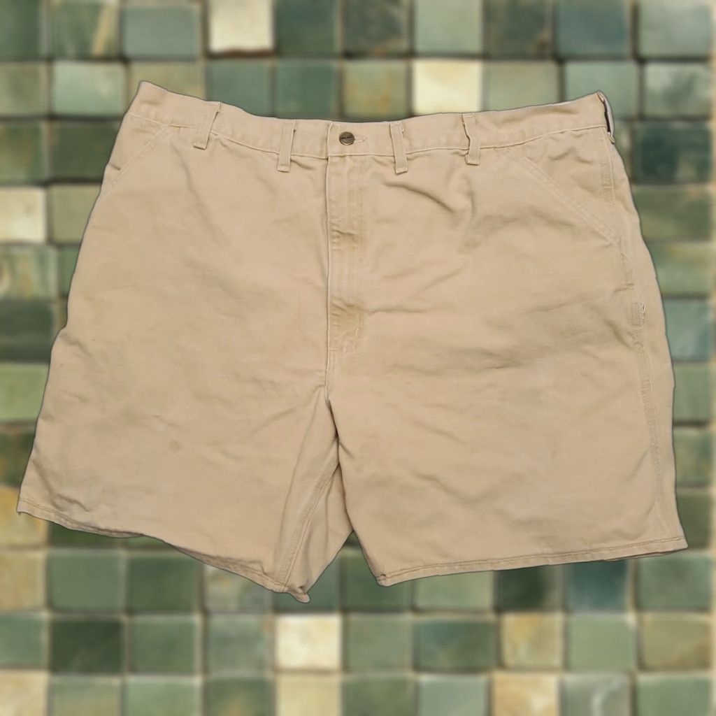 Carhartt VINTAGE Carhartt Shorts Men 44 Light Brown Canvas Work Chino Cargo B12 WET Jorts Size US 44 / EU 60 - 1 Thumbnail