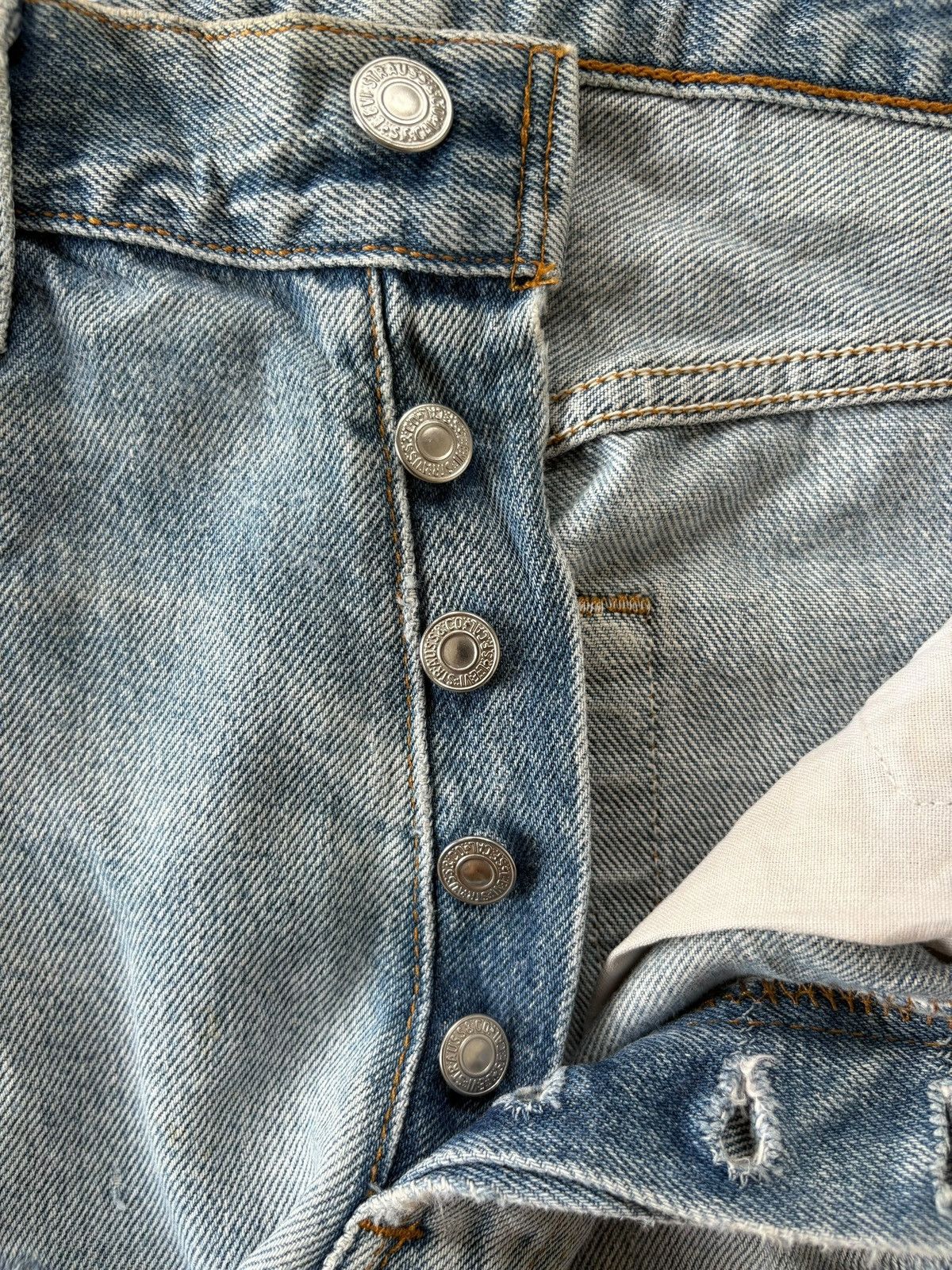 Levi's Vintage 90s Levis 501 Ripped Heavy Distressed Loose Jeans Size US 30 / EU 46 - 5 Thumbnail