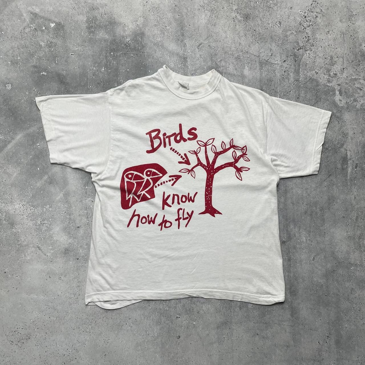 Vintage Vintage Quote Birds Know How To Fly Art T Shirt White Size S Size US XS / EU 42 / 0 - 1 Thumbnail