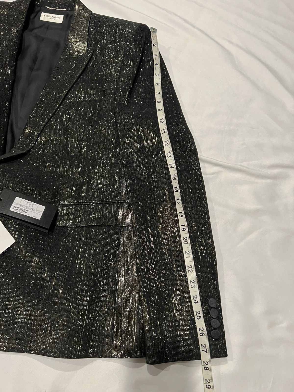 Saint Laurent Paris Saint Laurent men’s gold metal blazer. 58/48. $3590 Size 48R - 12 Thumbnail