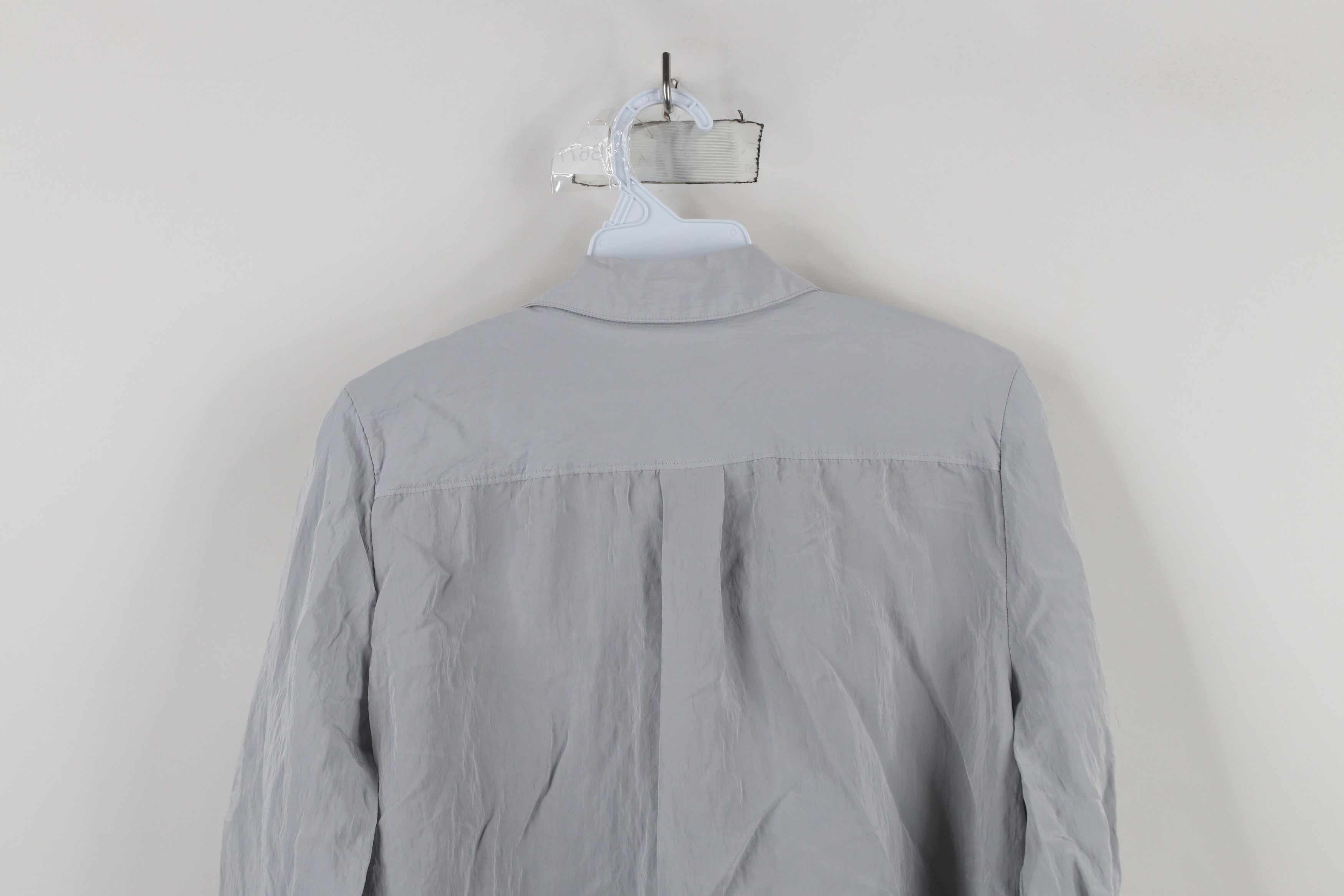 Madewell × Vintage Madewell Crinkled Long Sleeve Collared Button Up Shirt Gray Size XL / US 12-14 / IT 48-50 - 10 Thumbnail