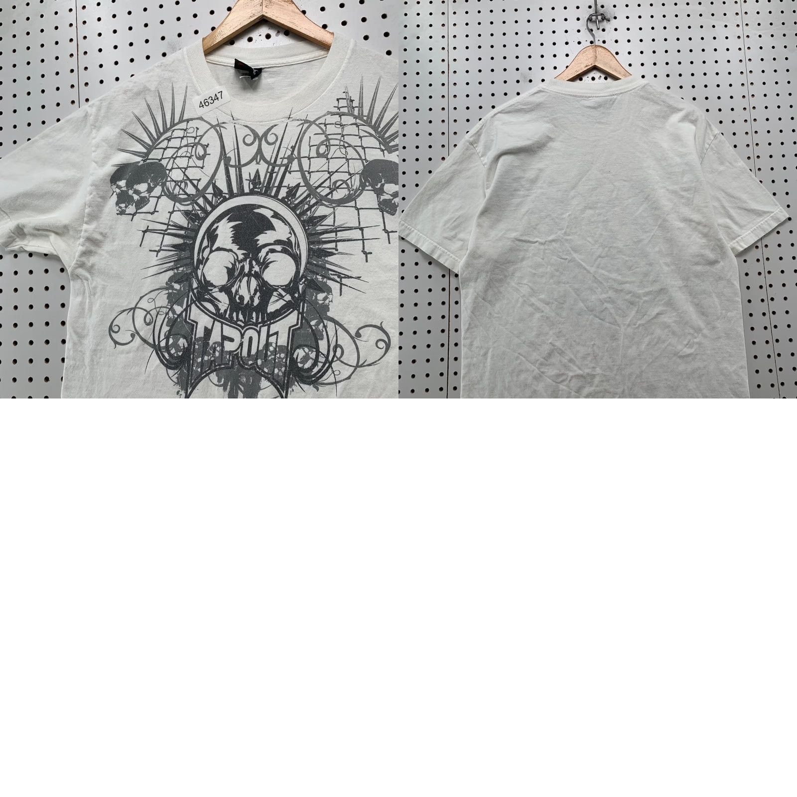 Tapout VINTAGE Tap Out Skull Shirt Mens Large White Y2K MMA Affliction Made USA Size US L / EU 52-54 / 3 - 9 Thumbnail