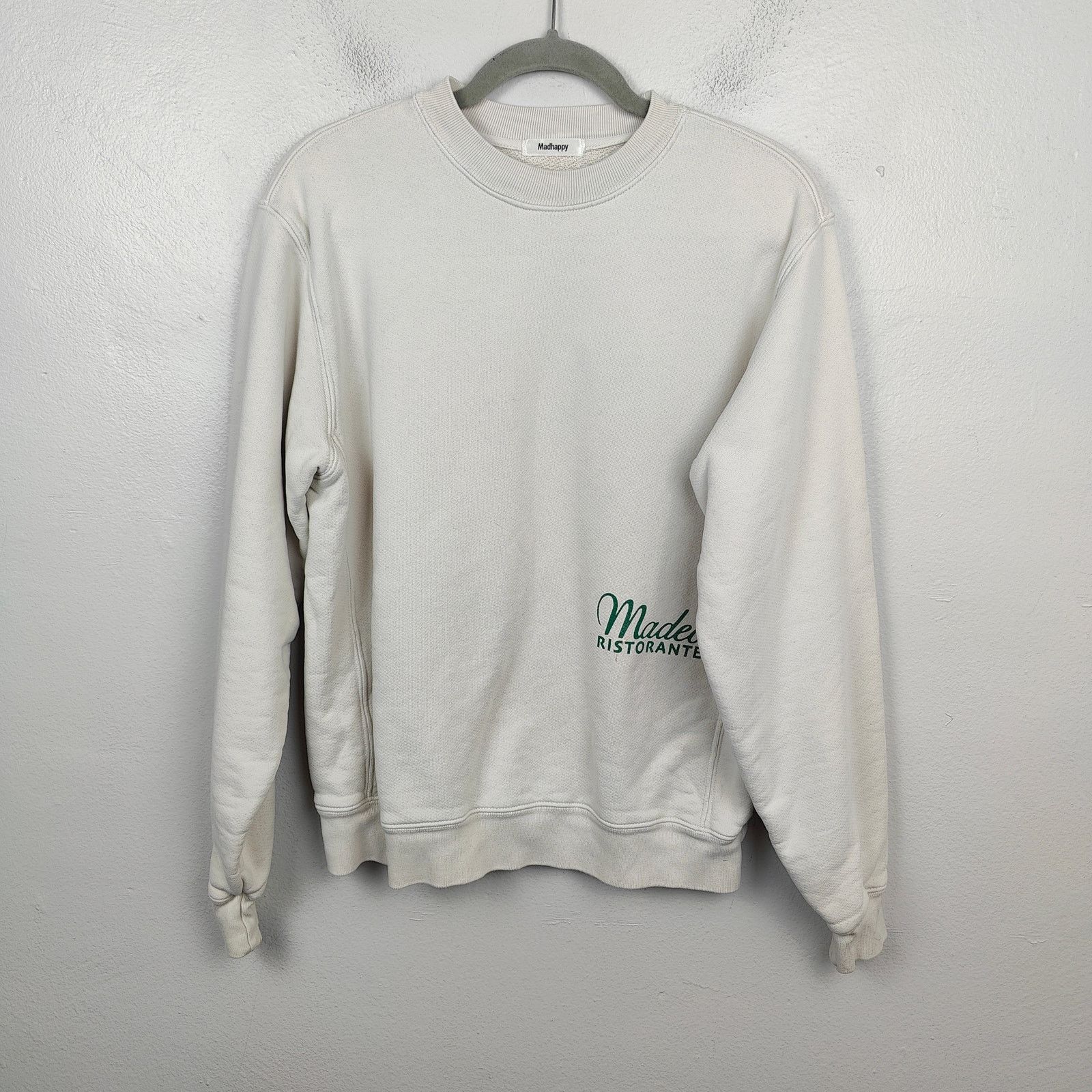 Madhappy Madhappy Madeo Ristorante Sweatshirt Size XS White Green Size US XS / EU 42 / 0 - 3 Thumbnail