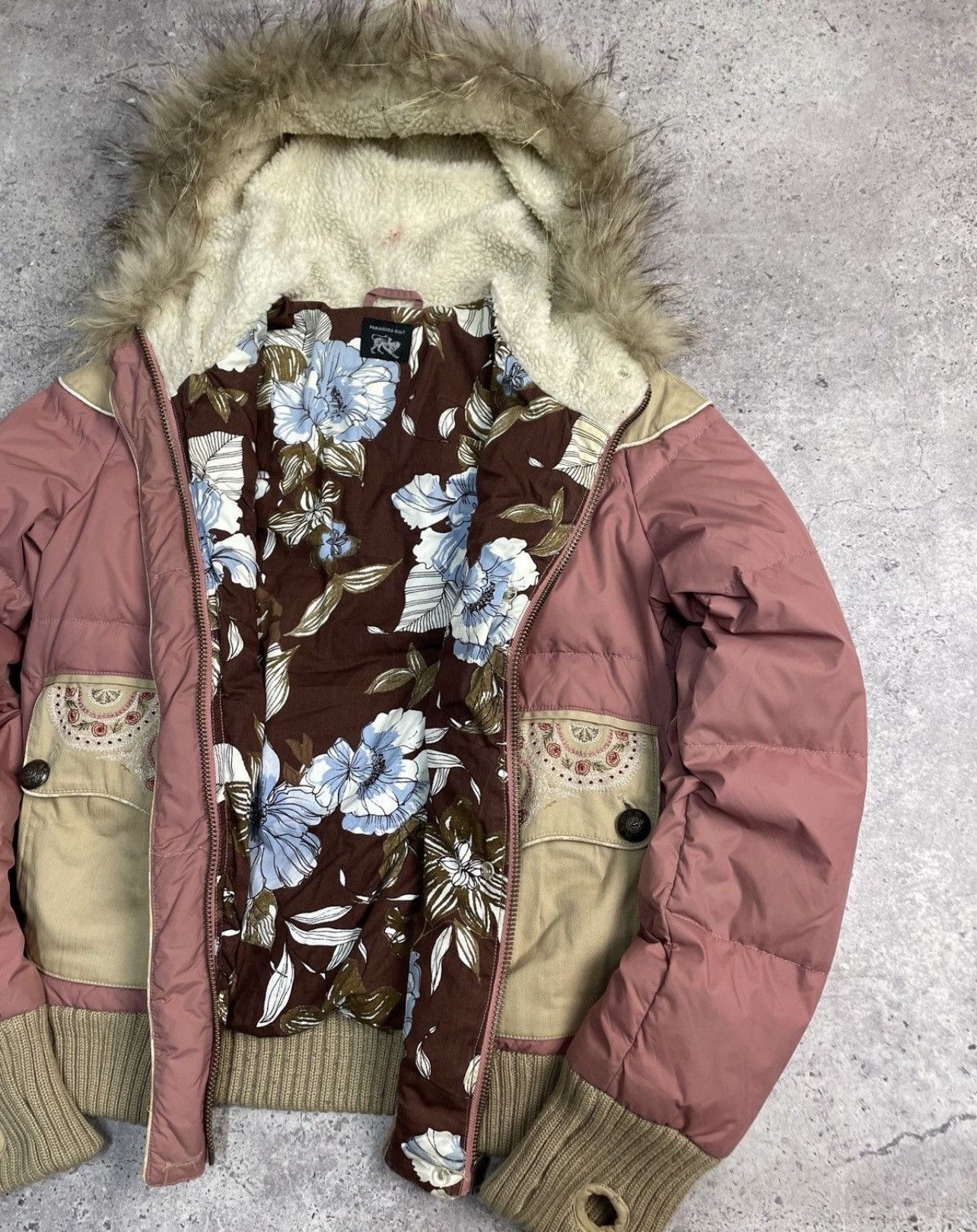 Le Grande Bleu (L.G.B.) Vintage Y2K Parasuco Cult Faux Fur Trim Girly Puffer Jacket Size S / US 4 / IT 40 - 9 Thumbnail
