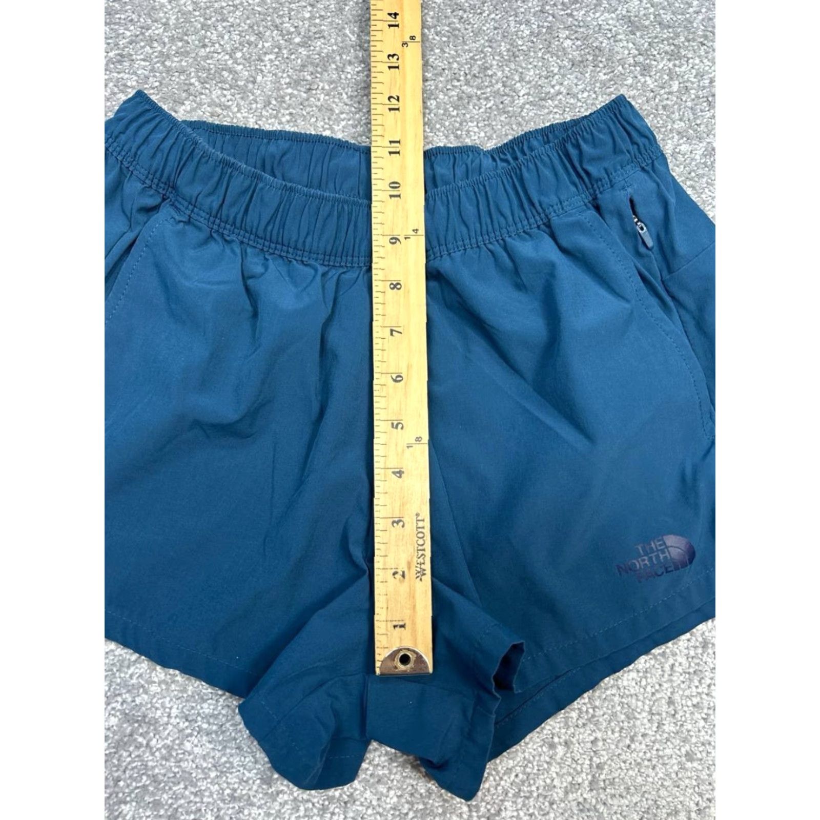 The North Face The North Face Running Shorts Womens Small Blue Logo Stretch Mid Rise Drawstring Size 28" / US 6 / IT 42 - 5 Thumbnail