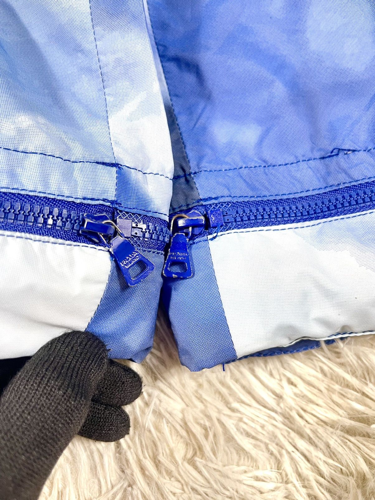 Prada Prada S/S 2000- Blue Tie Dye Tech Nylon Pants 2 in 1 Shorts Size US 36 / EU 52 - 5 Thumbnail