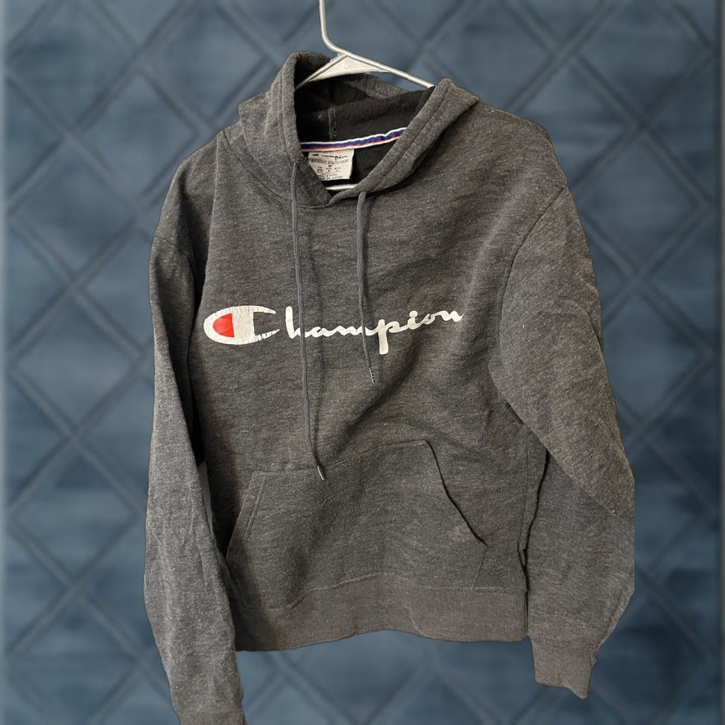 Champion Champion Mens Hoodie Shirt Long Sleeve Gray Polyester Athletic Logo - M Size US M / EU 48-50 / 2 - 1 Thumbnail