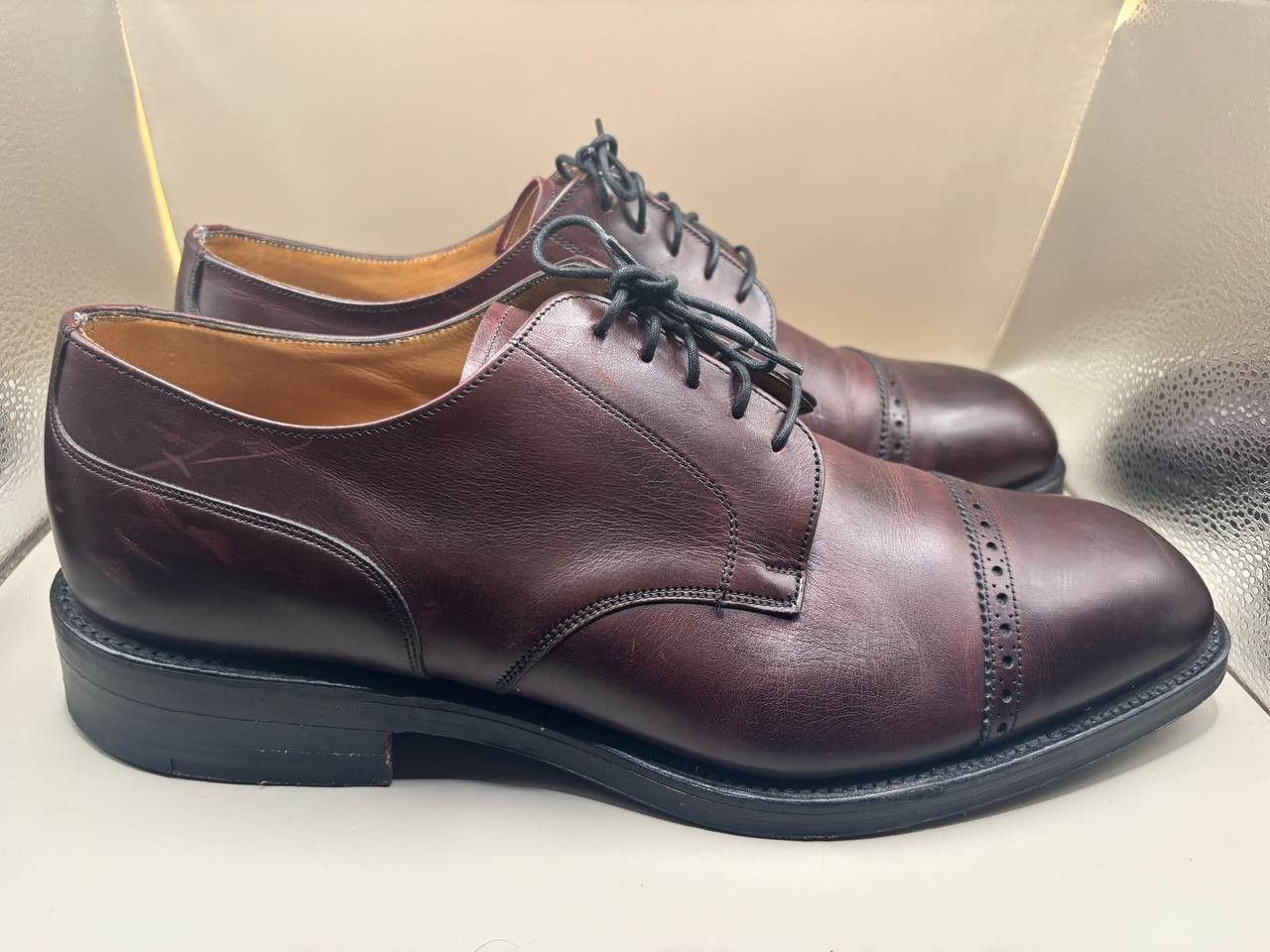 Prada PRADA Made in England Leather Cap-Toe Derby Shoes UK 12 Size US 13 / EU 46 - 1 Thumbnail