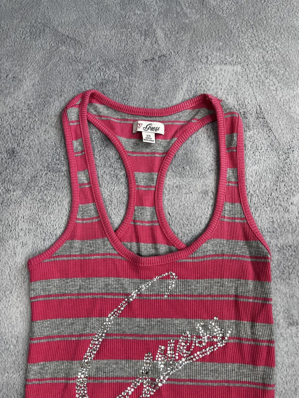 Guess Vintage 2000s Guess striped big logo tank top Y2K XS Size XS / US 0-2 / IT 36-38 - 3 Thumbnail