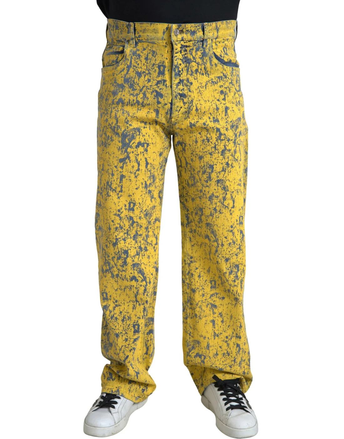 Dolce & Gabbana o1y0125 Logo Jeans in Yellow/Grey Size US 32 / EU 48 - 1 Thumbnail