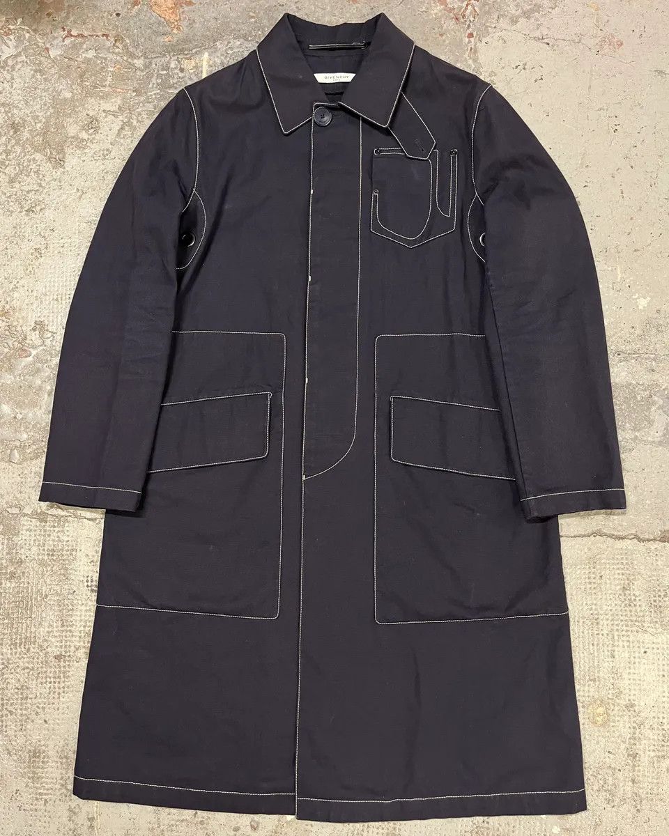 Givenchy SS2016 Givenchy Navy Trench Long Jacket Size US S / EU 44-46 / 1 - 1 Thumbnail