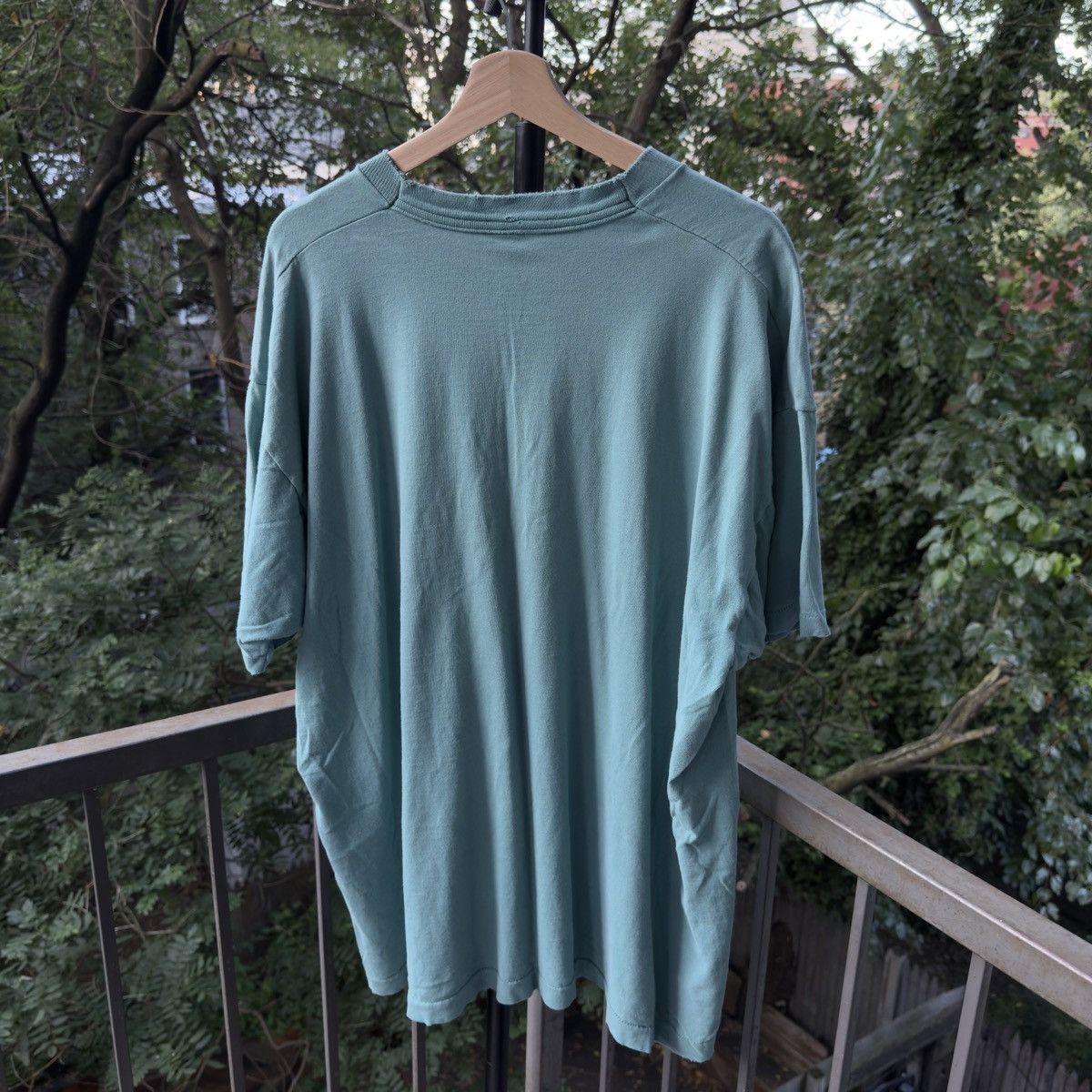 Vintage Thrashed Distressed Faded Teal Single Stitch Tee ERD Grunge Size US XXL / EU 58 / 5 - 2 Thumbnail