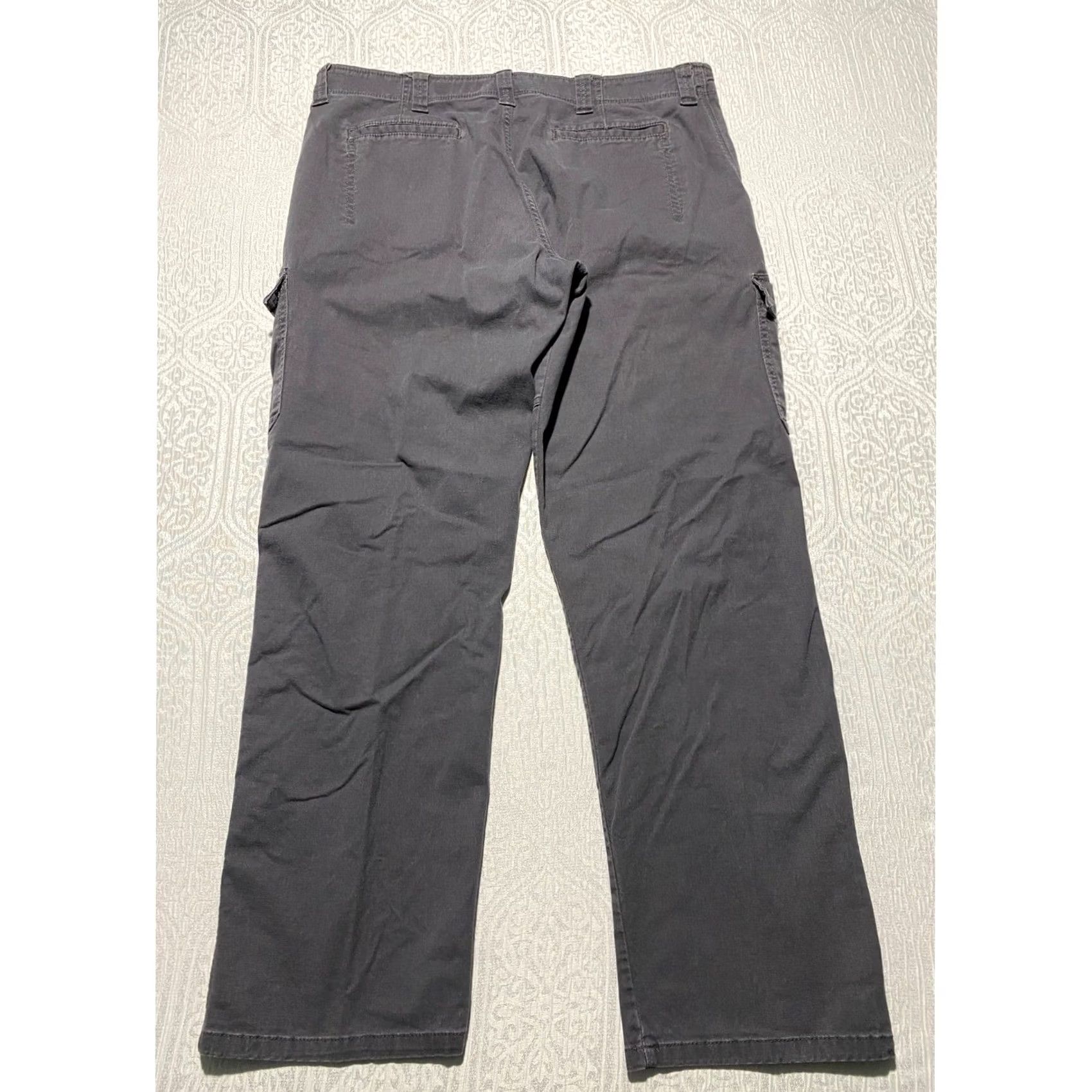 Wrangler Wrangler Cargo Pants Gray Dark 36x32 Relaxed Fit Denim Cotton Blend Stretch Workwear Casual Size US 36 / EU 52 - 2 Thumbnail