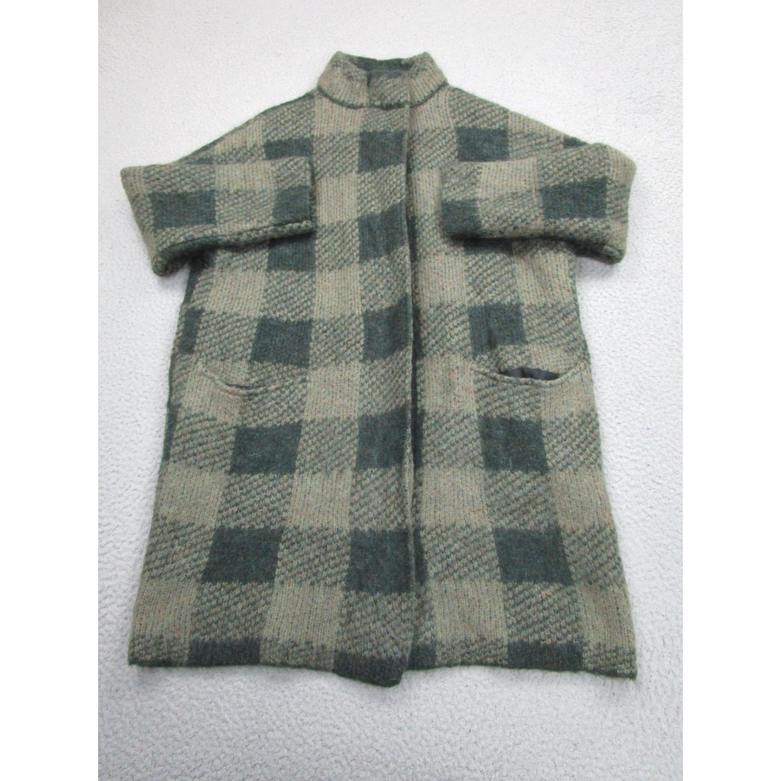 Rag & Bone VINTAGE? No. Rag & Bone Coat Womens XXS Green Mohair Check Zip Front Lined Pockets Overcoat Size XXS / US 00 / IT 34 - 2 Thumbnail