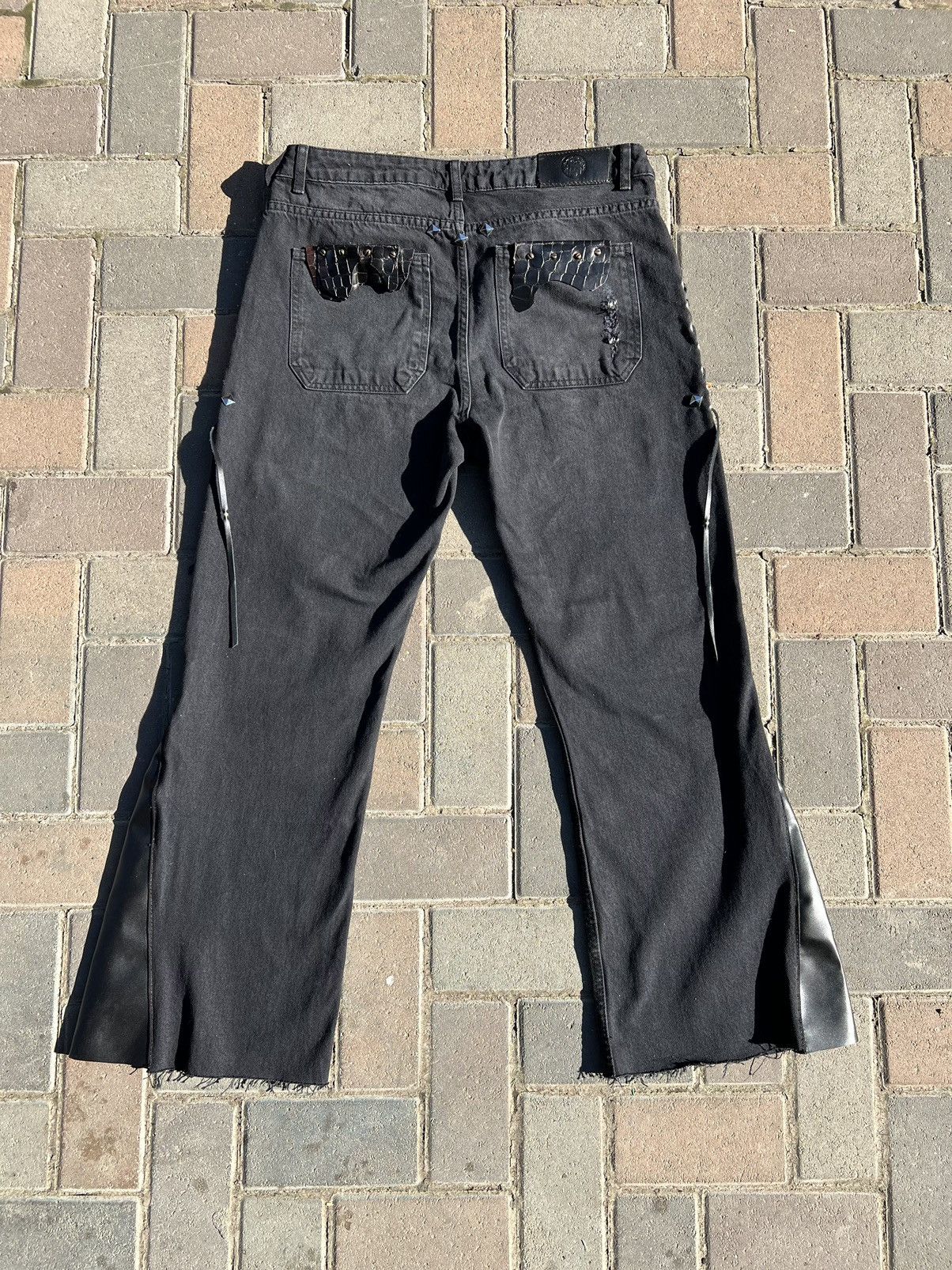 Handmade V.S Patched & Distressed Flared Denim Size US 32 / EU 48 - 4 Thumbnail