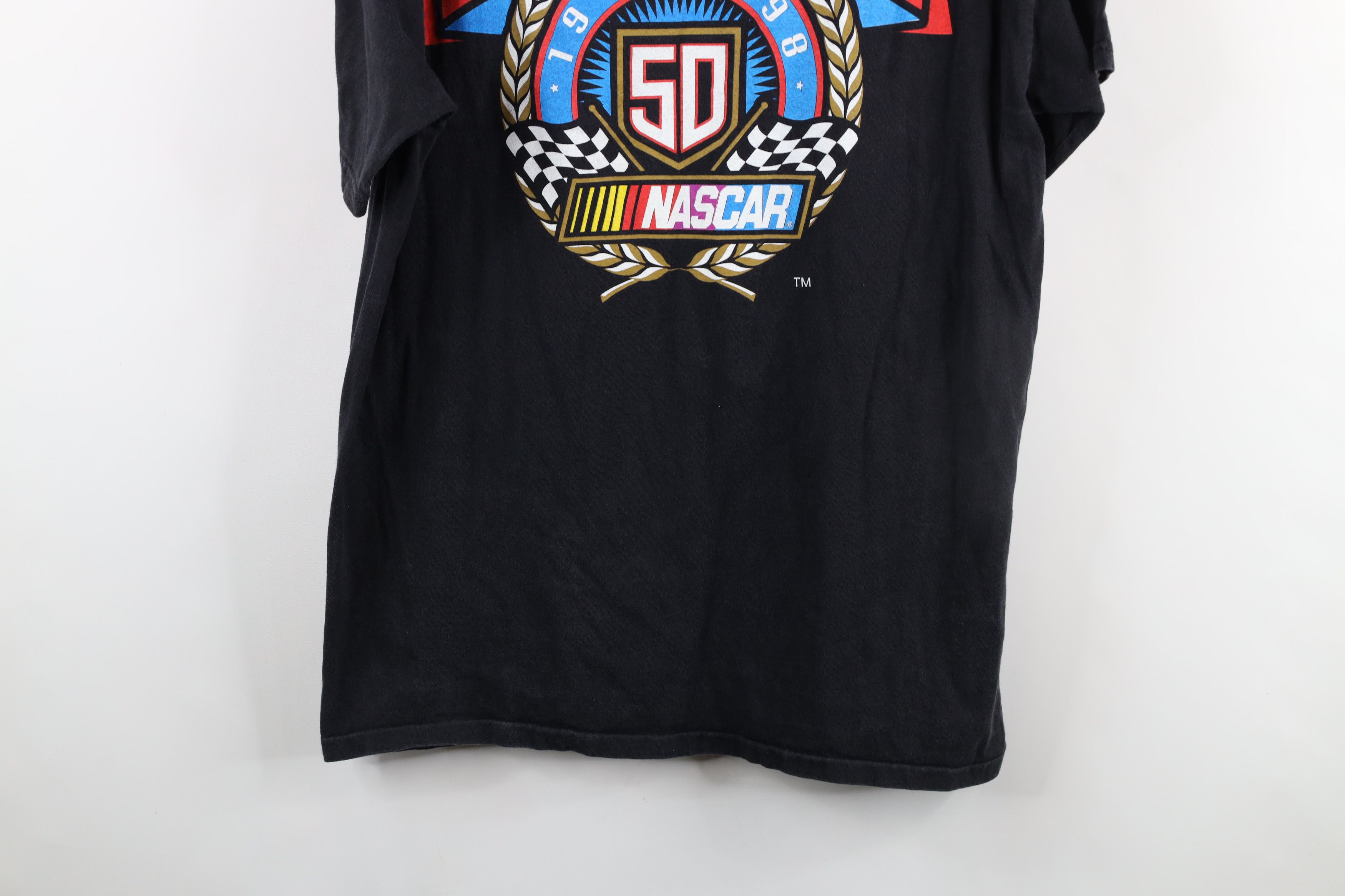 Vintage Vintage 90s Nascar Spell Out 50th Anniversary Racing T-Shirt Size US L / EU 52-54 / 3 - 12 Thumbnail
