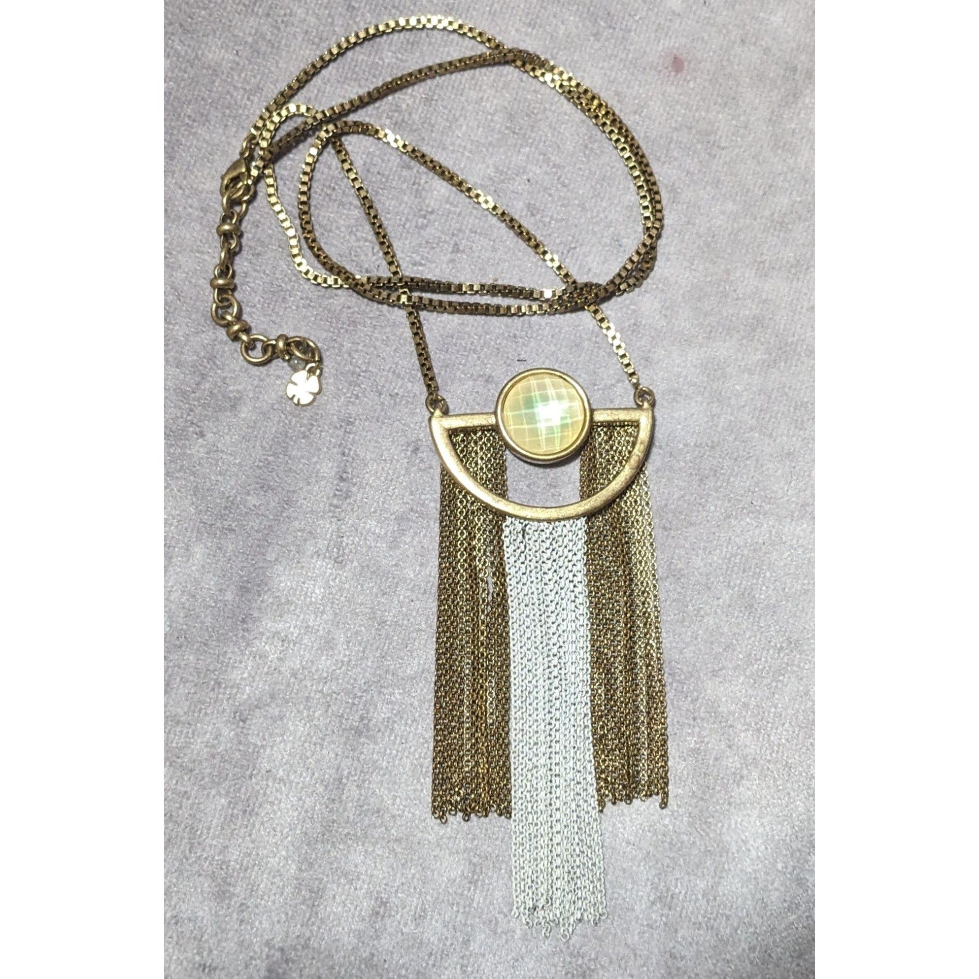 Lucky Brand Lucky Brand Retro Geometric Fringe Pendant Necklace Size ONE SIZE - 9 Thumbnail