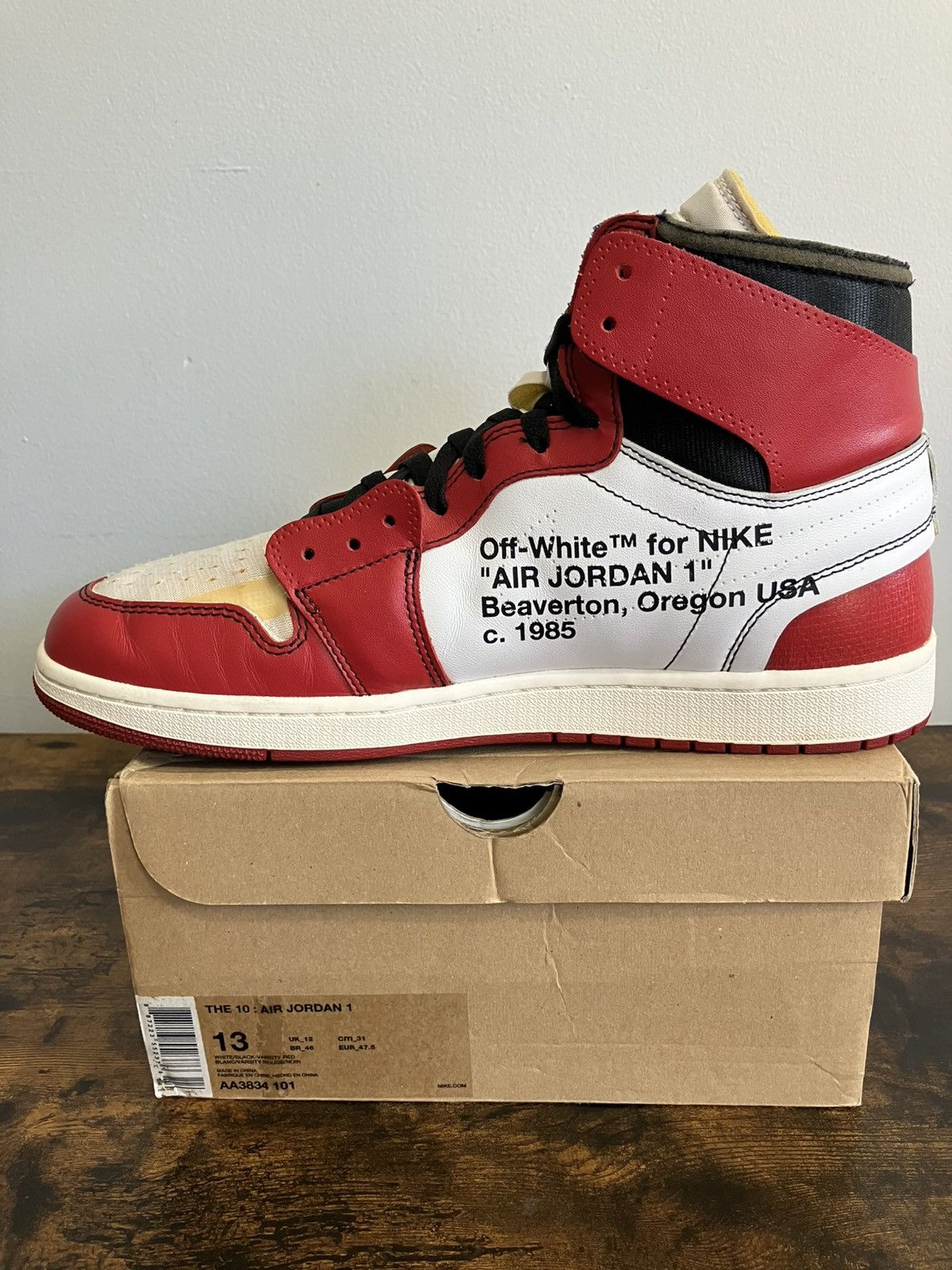 Jordan Brand × Off-White Size 13 - Jordan 1 Retro OG x Off-White High Chicago Size US 13 / EU 46 - 5 Thumbnail