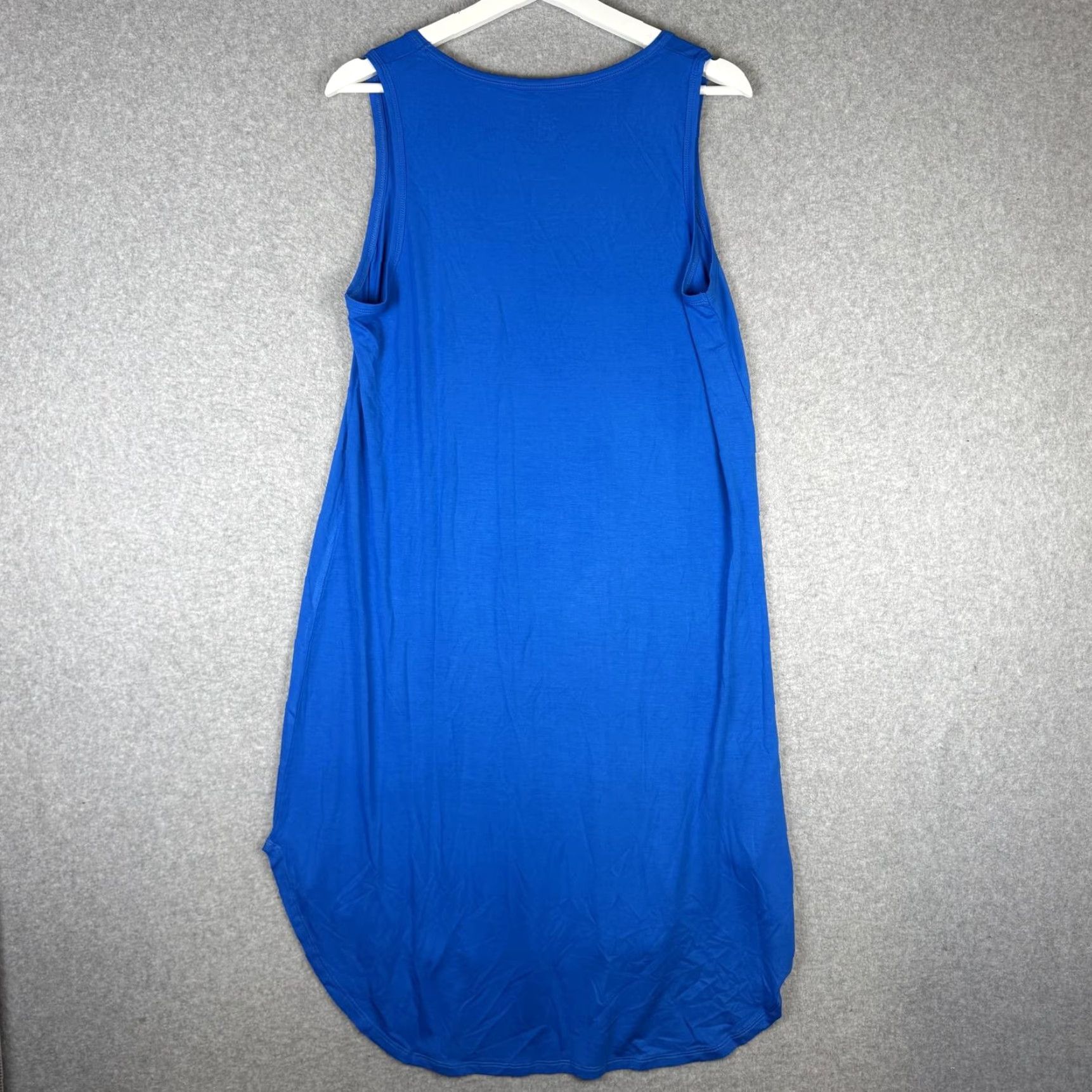 Vintage Womens Dress Blue L Midi Viscose Unbranded Minimalist Lightweight Hi Lo Sheath 95% Viscose Modern Casual Size L / US 10 / IT 46 - 5 Thumbnail