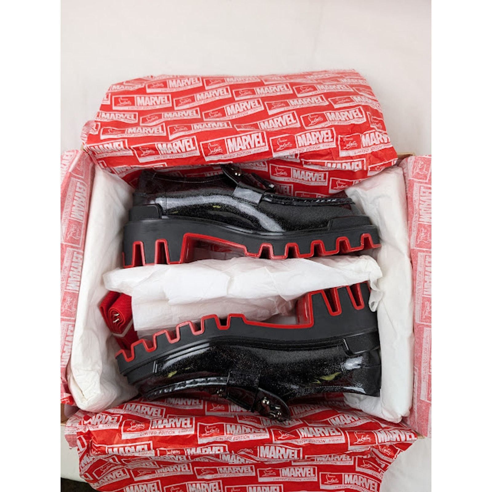 Christian Louboutin o1rshd1 The Amazing Loubi Flat Shoes in Black/BK Gun/ Size US 9 / EU 42 - 17 Thumbnail