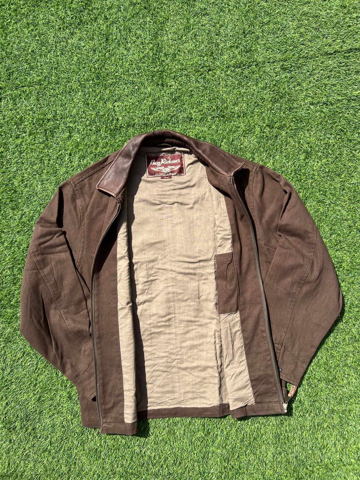Buzz Rickson's 🦅 Buzz Rickson’s Leather-Collar Canvas Brown Work Jacket- L Size US L / EU 52-54 / 3 - 11 Thumbnail