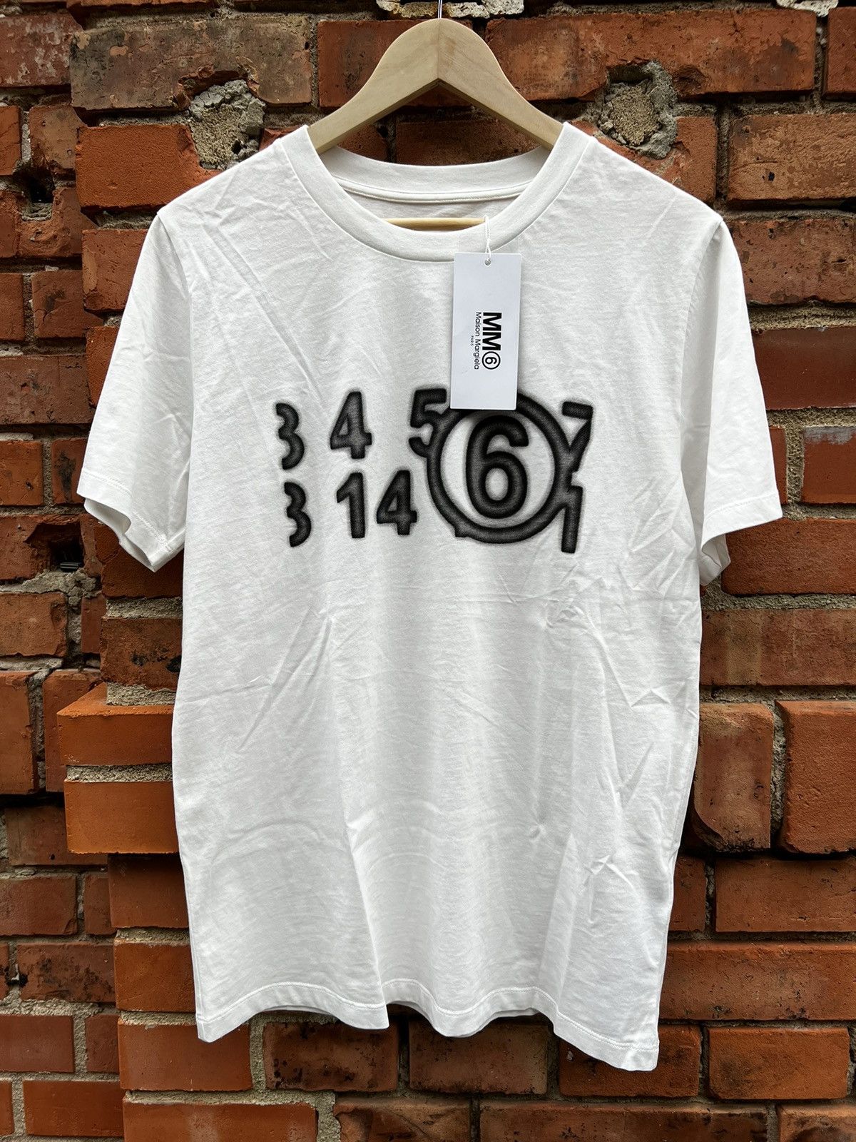 image of Mm6 X Maison Margiela T-Shirt in White, Men's (Size Small)