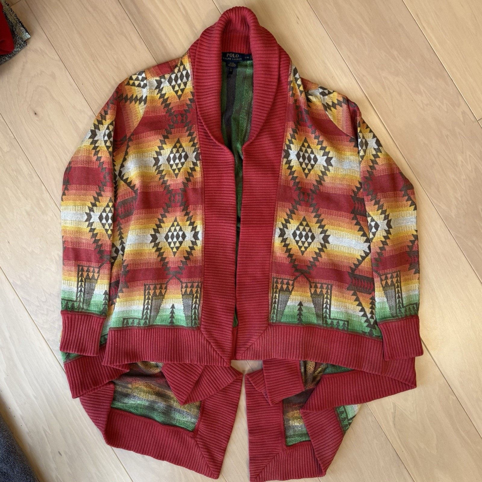 Polo Ralph Lauren Polo Ralph Lauren Aztec Draped Cardigan Women's L Multicolor Size S / US 4 / IT 40 - 2 Thumbnail