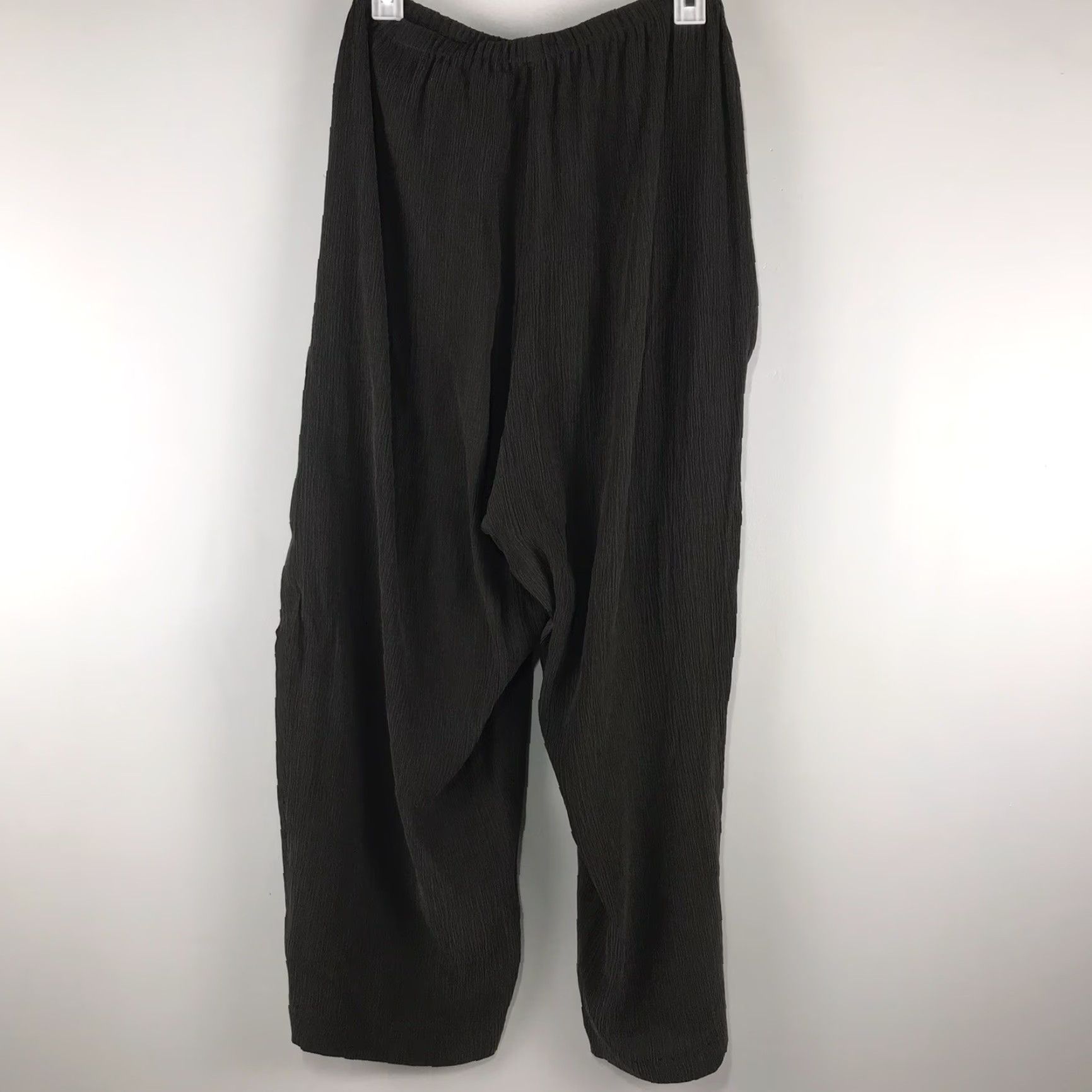 Vintage Josephine Chaus Green Silk Dress Pants Plus Size 20 Wide-Leg Pull On Womens Size 42" / US 20 - 5 Thumbnail