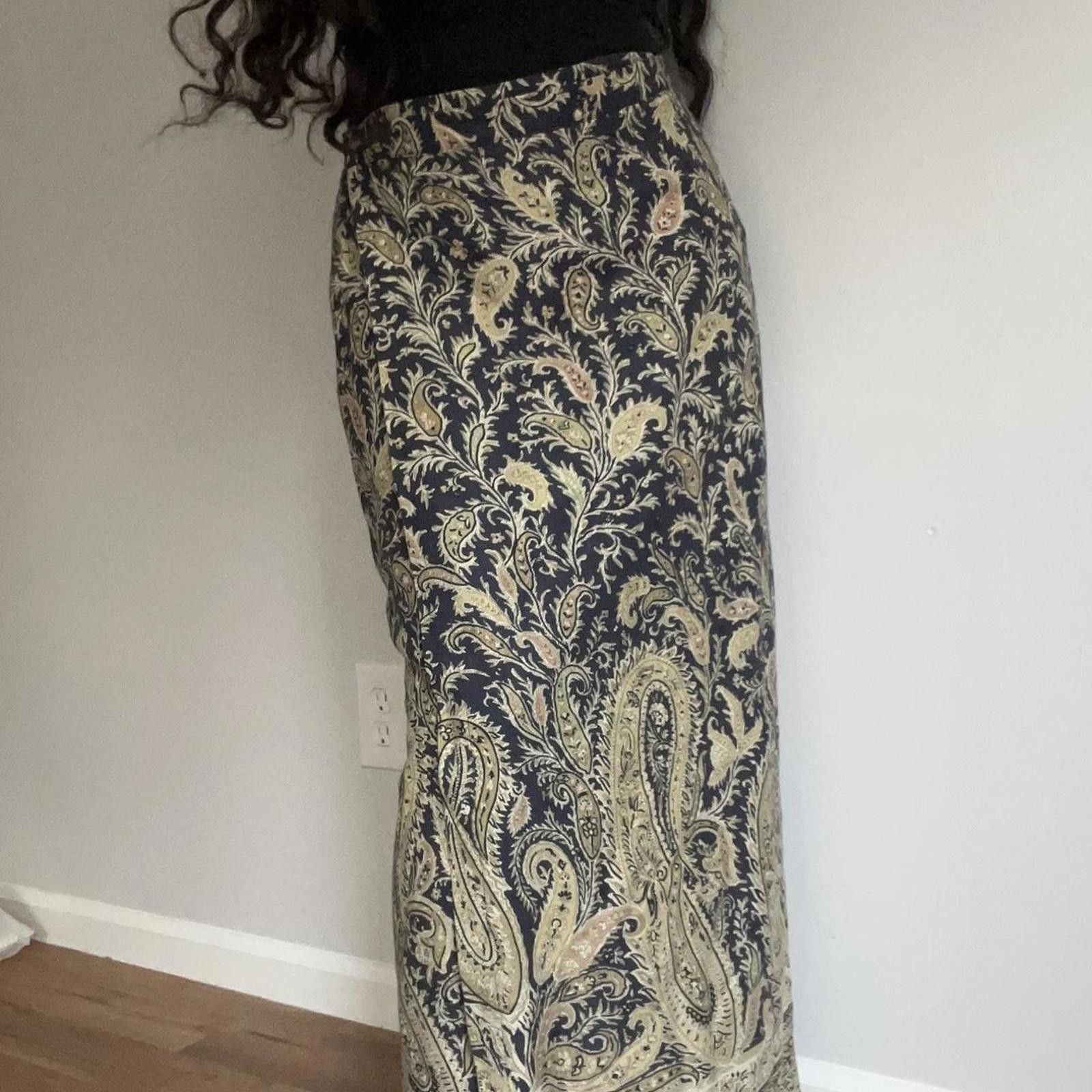 Other Blue green and cream paisley print maxi skirt #whimsygoth Size 28" / US 6 / IT 42 - 1 Thumbnail