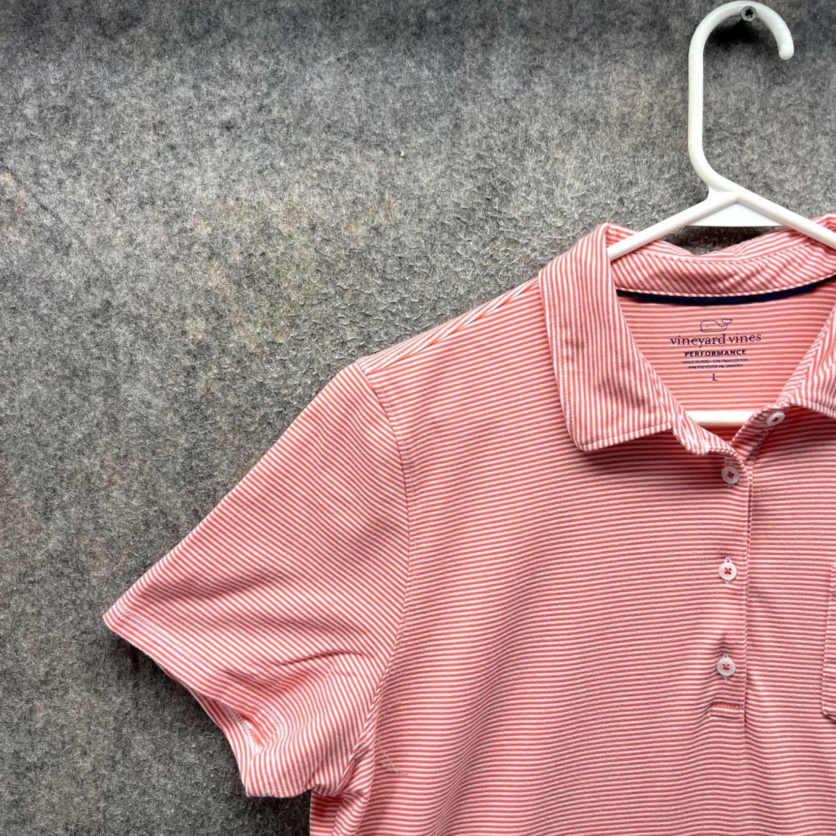 Vineyard Vines Vineyard Vines Polo Shirt Womens Large Pink Stripe Pocket Performance Shirt Size L / US 10 / IT 46 - 6 Thumbnail