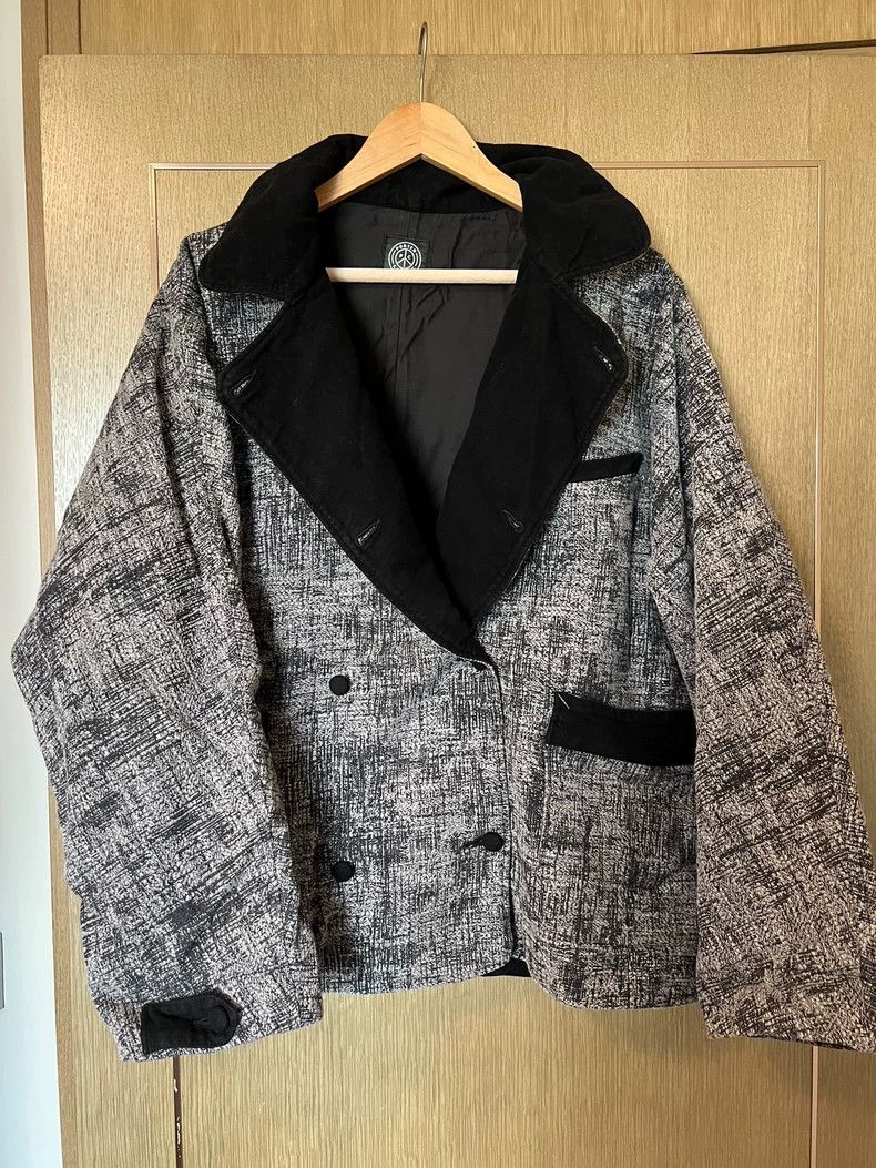 Porter Classic Classic Black and White Jacket with Rich Texture Size US L / EU 52-54 / 3 - 1 Thumbnail