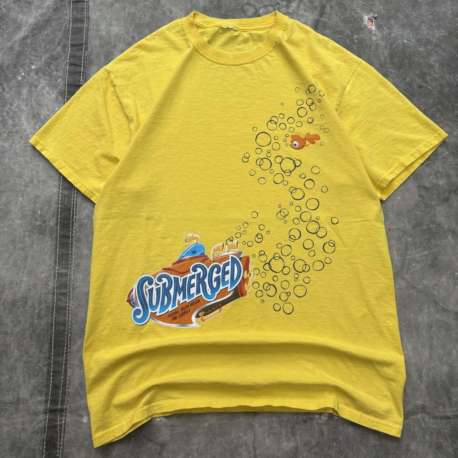 Other Vintage Y2K Submarine Fish Sea Bible Verse Psalm Jesus Shirt Size US M / EU 48-50 / 2 - 1 Thumbnail