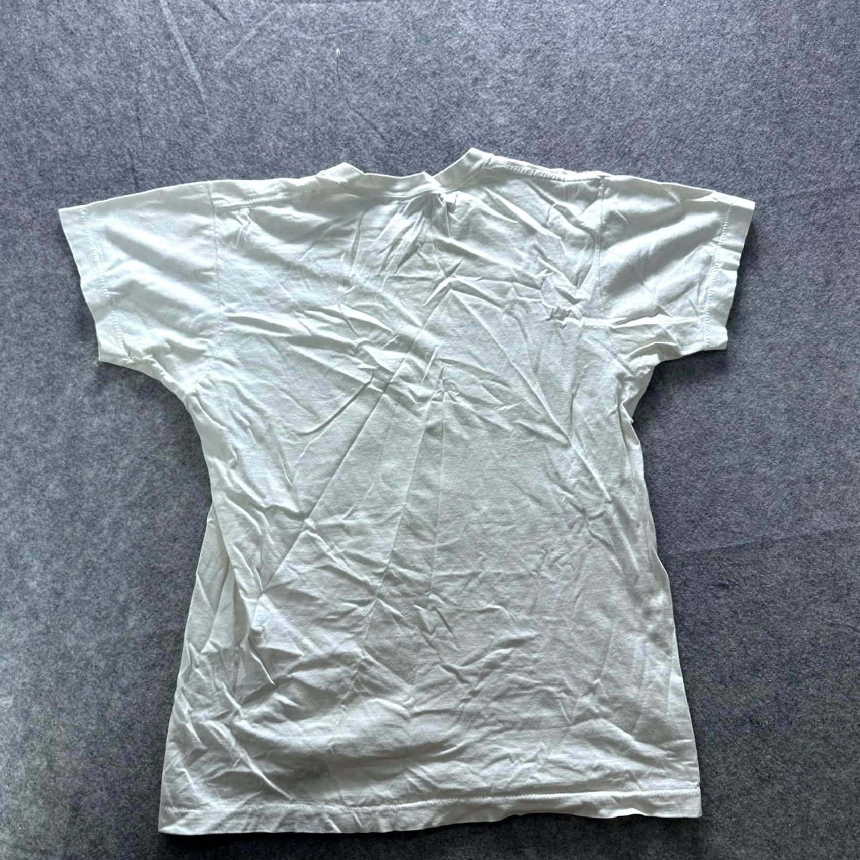 Vintage Shirt Mens M White Solid Crewneck Cotton Jersey Lightweight Tee Short Sleeve Summer Mens Size US M / EU 48-50 / 2 - 7 Thumbnail