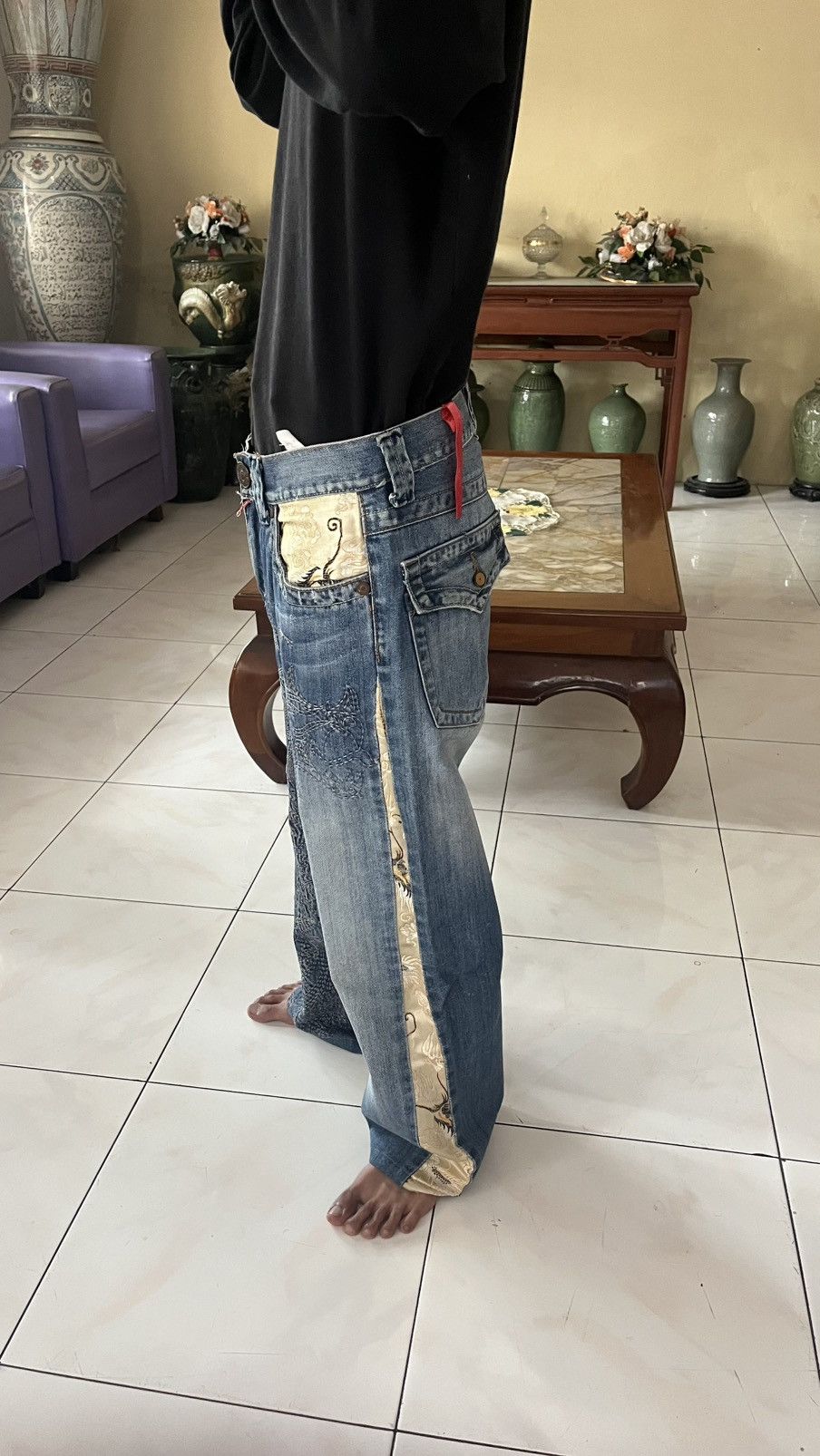 Japanese Brand Take Two Dragon Embroidery Denim Pants "Japanese Sukajan" Size US 30 / EU 46 - 9 Thumbnail