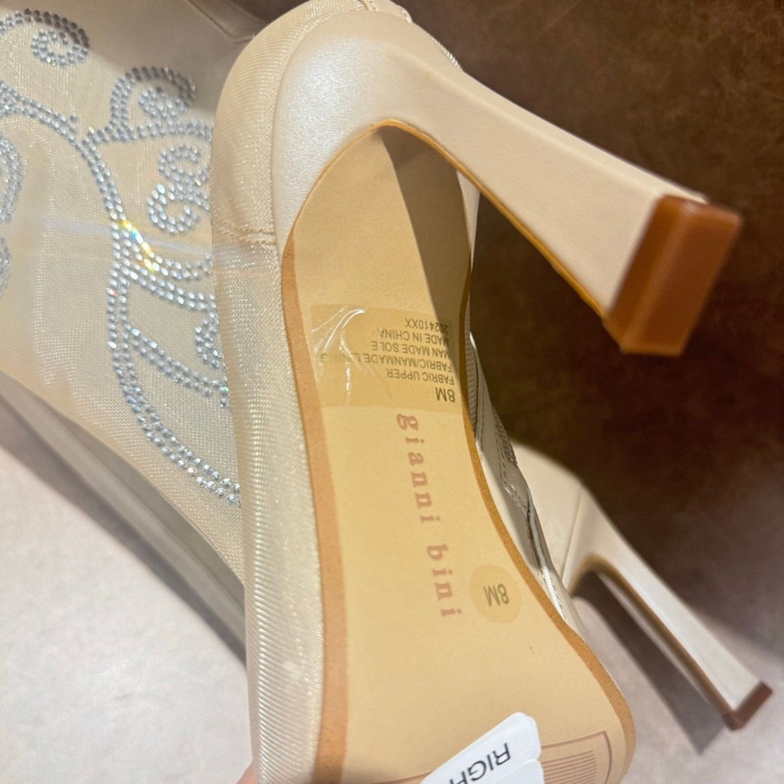 Gianni Valentino Gianni Bini Women's Heeled Boots Size 8 Beige with Silver Size US 8 / IT 38 - 9 Thumbnail