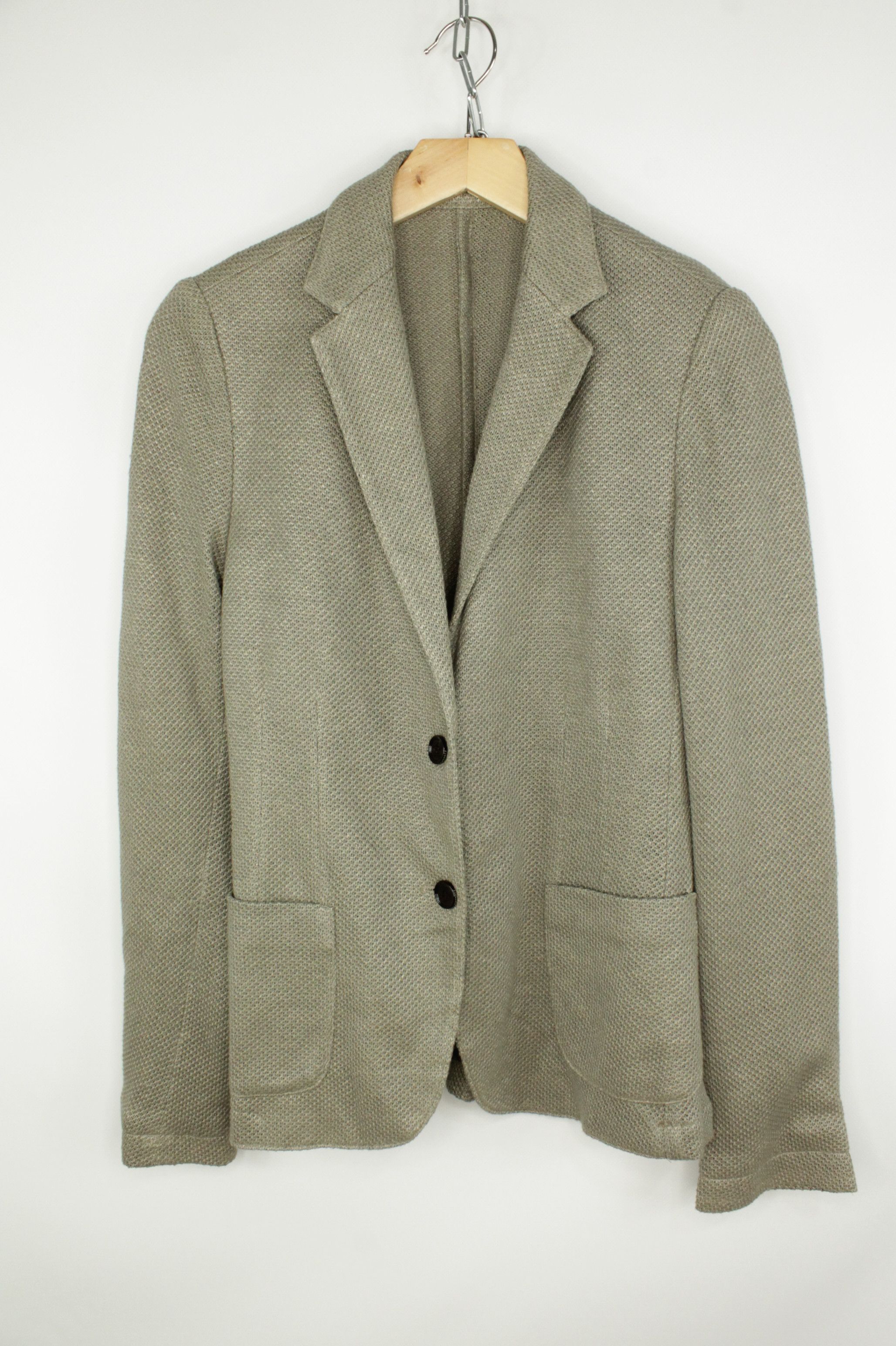 Eleventy Eleventy Tailored Blazer Knit Linen Cotton Blend Jacket Size L / US 10 / IT 46 - 1 Thumbnail