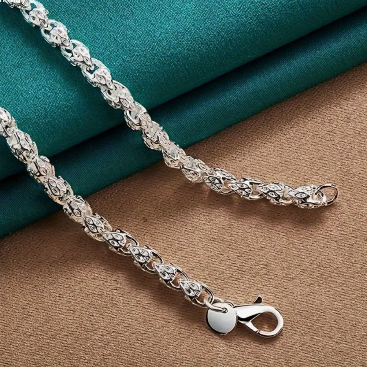 Designer 925 Sterling Silver Bamboo Chain Necklace, hypoallerge Size ONE SIZE - 3 Thumbnail
