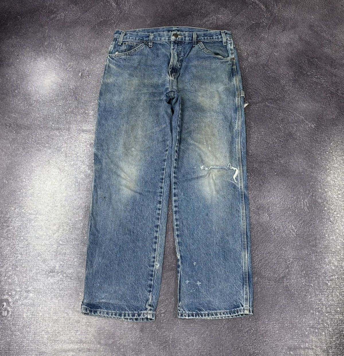 Dickies Vintage Dickies Faded Blue Denim Work Hype Baggy Jeans Size US 36 / EU 52 - 2 Thumbnail