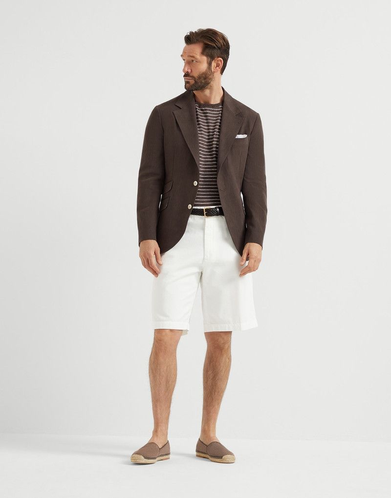 Brunello Cucinelli o1la1rc1a0426 Twisted Linen Deconstructed Blazer in Brown Size US M / EU 48-50 / 2 - 5 Thumbnail